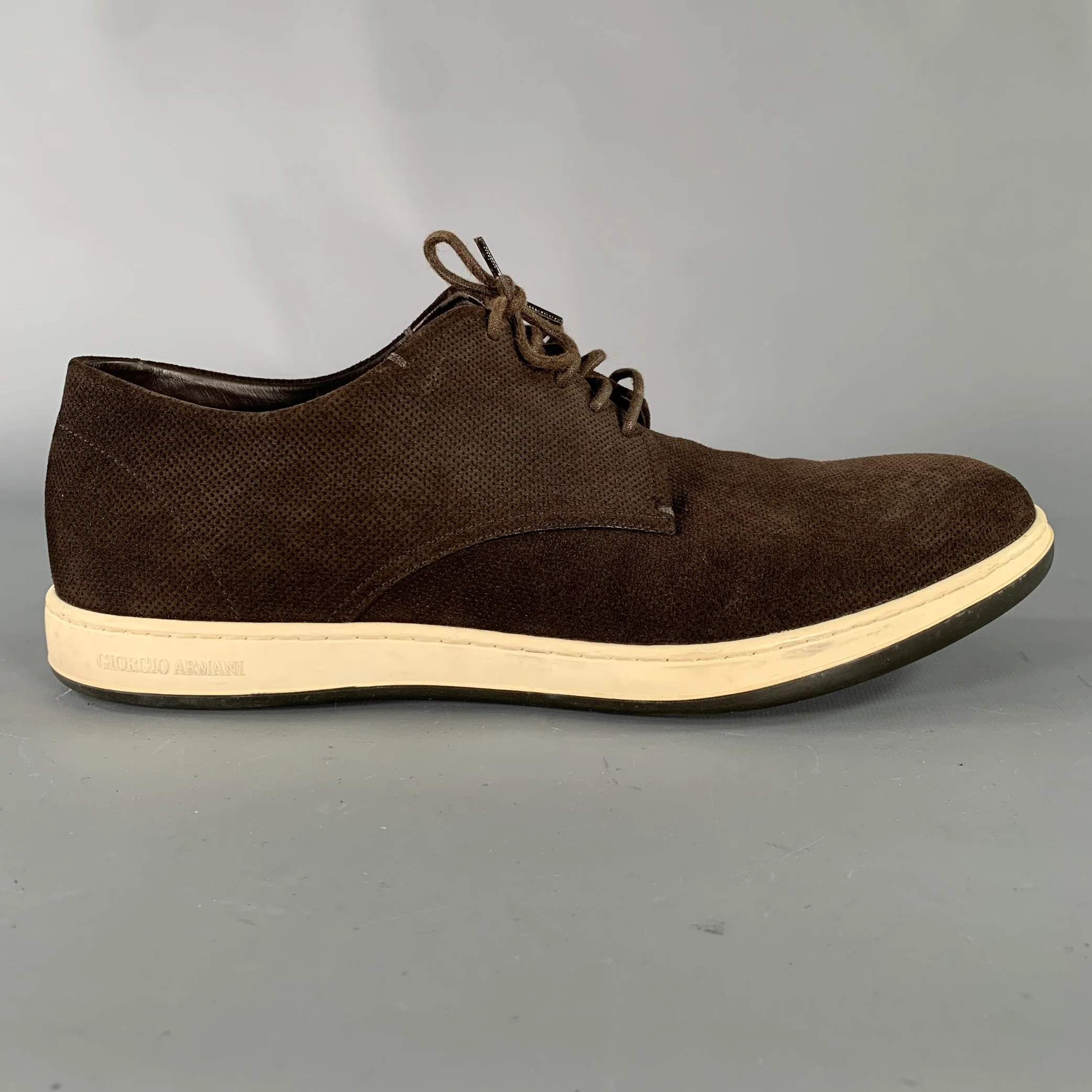 GIORGIO ARMANI Size 8 Brown Leather Oxford Lace Up Shoes - Image 2