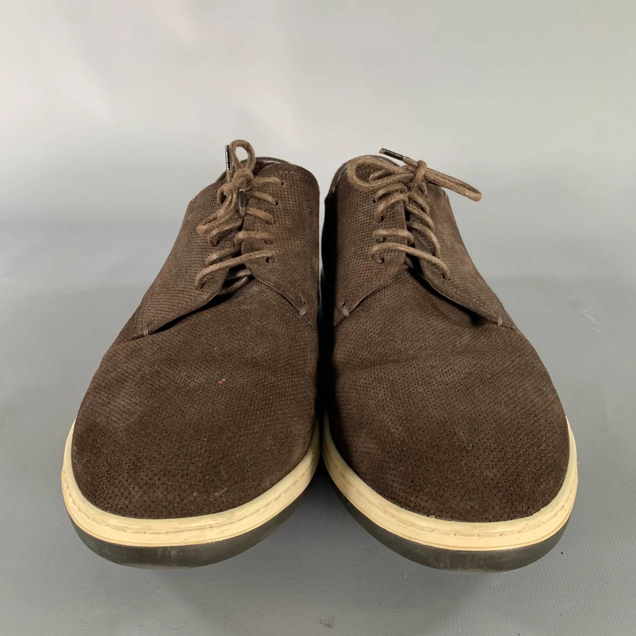 GIORGIO ARMANI Size 8 Brown Leather Oxford Lace Up Shoes - Image 4