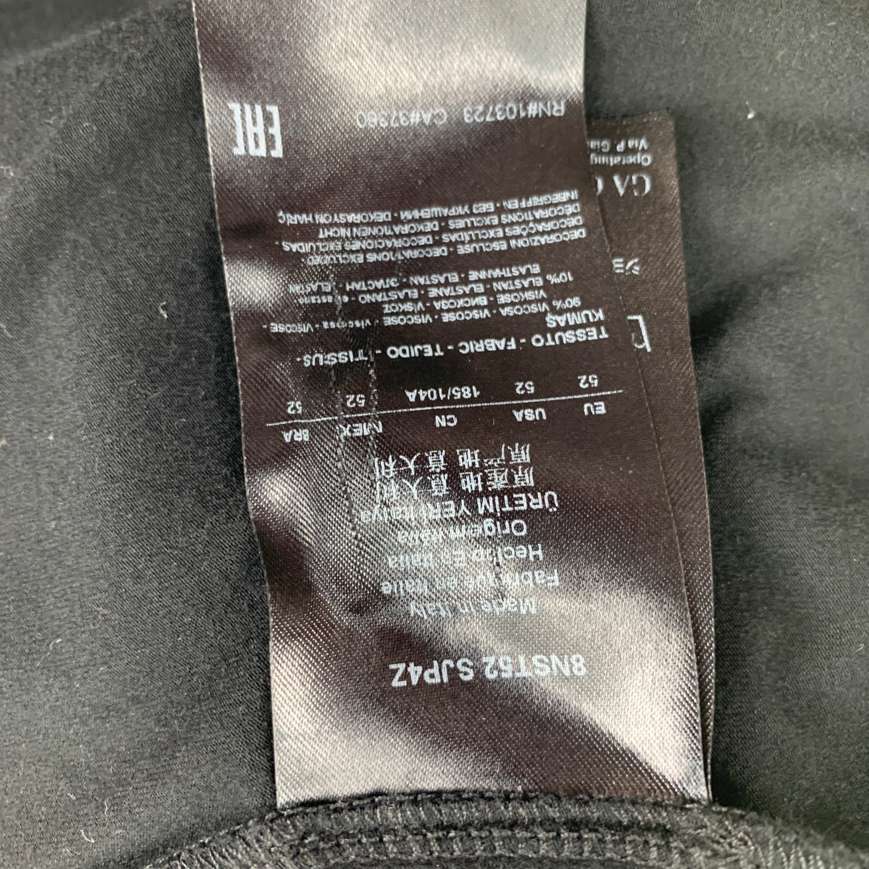 GIORGIO ARMANI Size L Black Viscose Crew-Neck T-shirt - Image 4