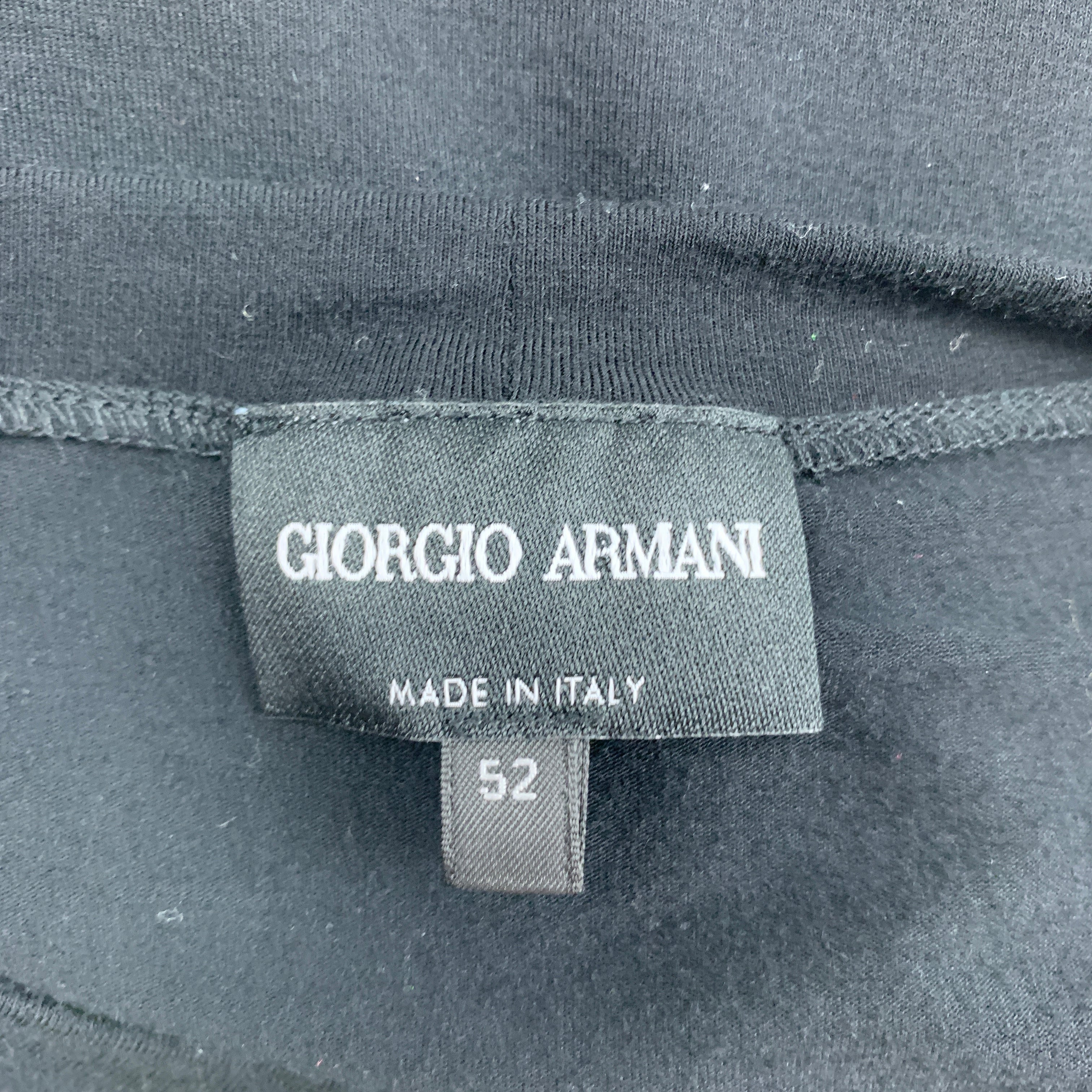 GIORGIO ARMANI Size L Black Viscose Crew-Neck T-shirt - Image 5