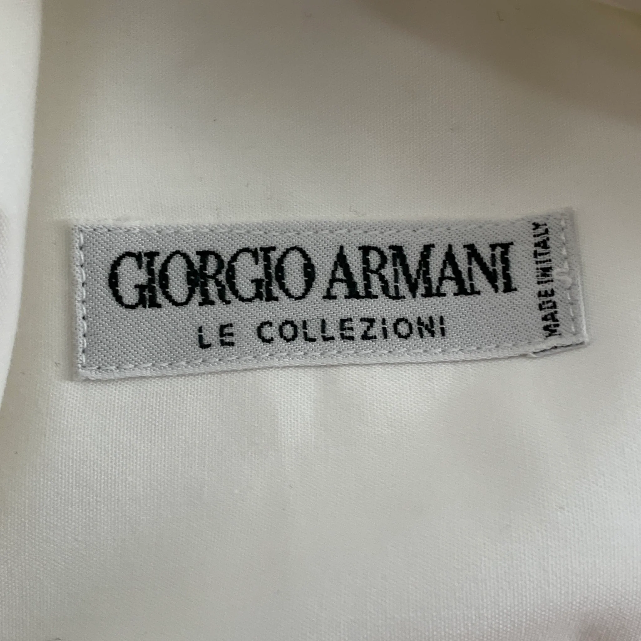 GIORGIO ARMANI Size L White Tuxedo Long Sleeve Shirt - Image 5