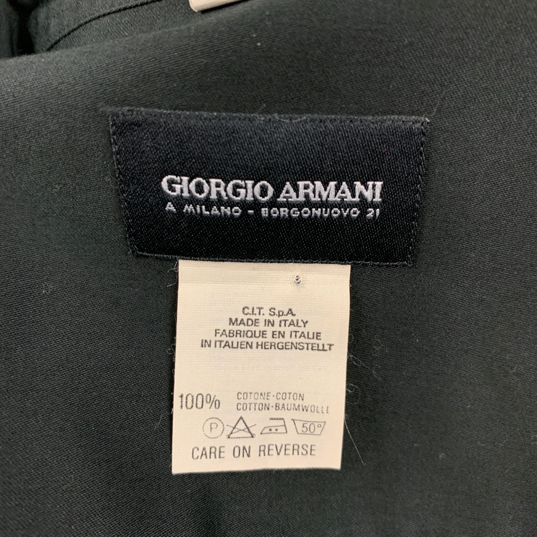 GIORGIO ARMANI Size S Black Cotton Button Up Long Sleeve Shirt - Image 5