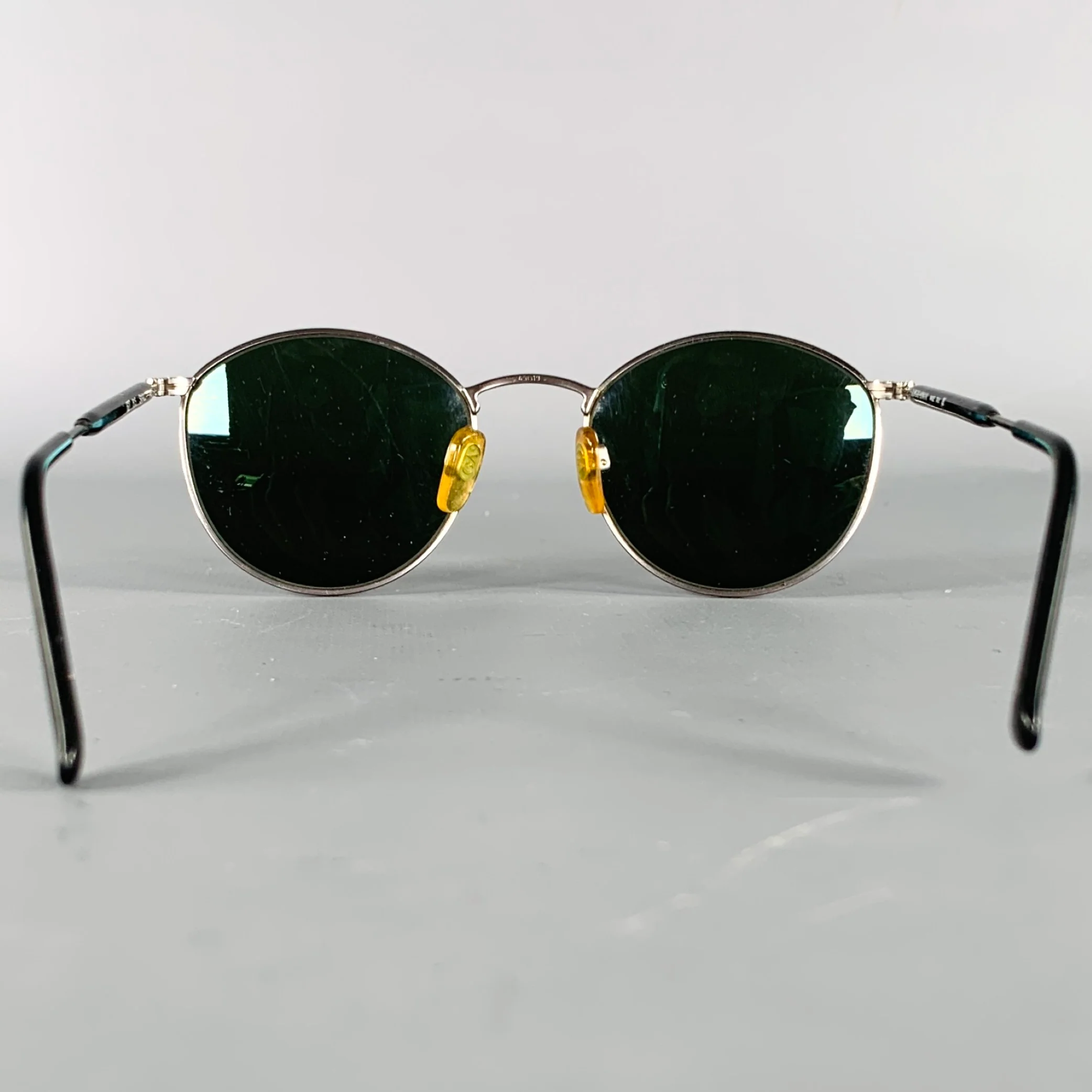 GIORGIO ARMANI Size S Silver Black Metal Sunglasses - Image 3