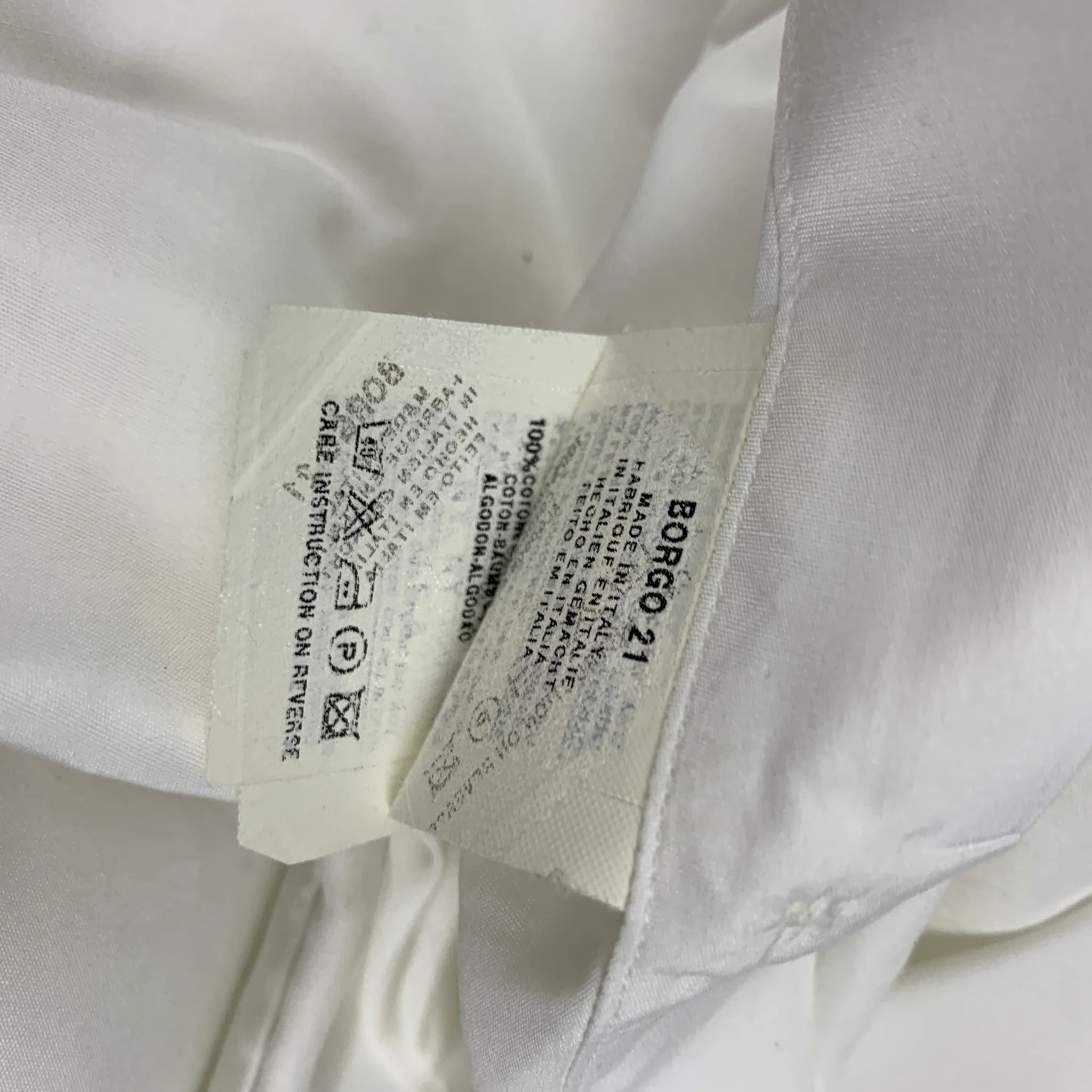 GIORGIO ARMANI Size S White Cotton Button Up Long Sleeve Shirt - Image 6