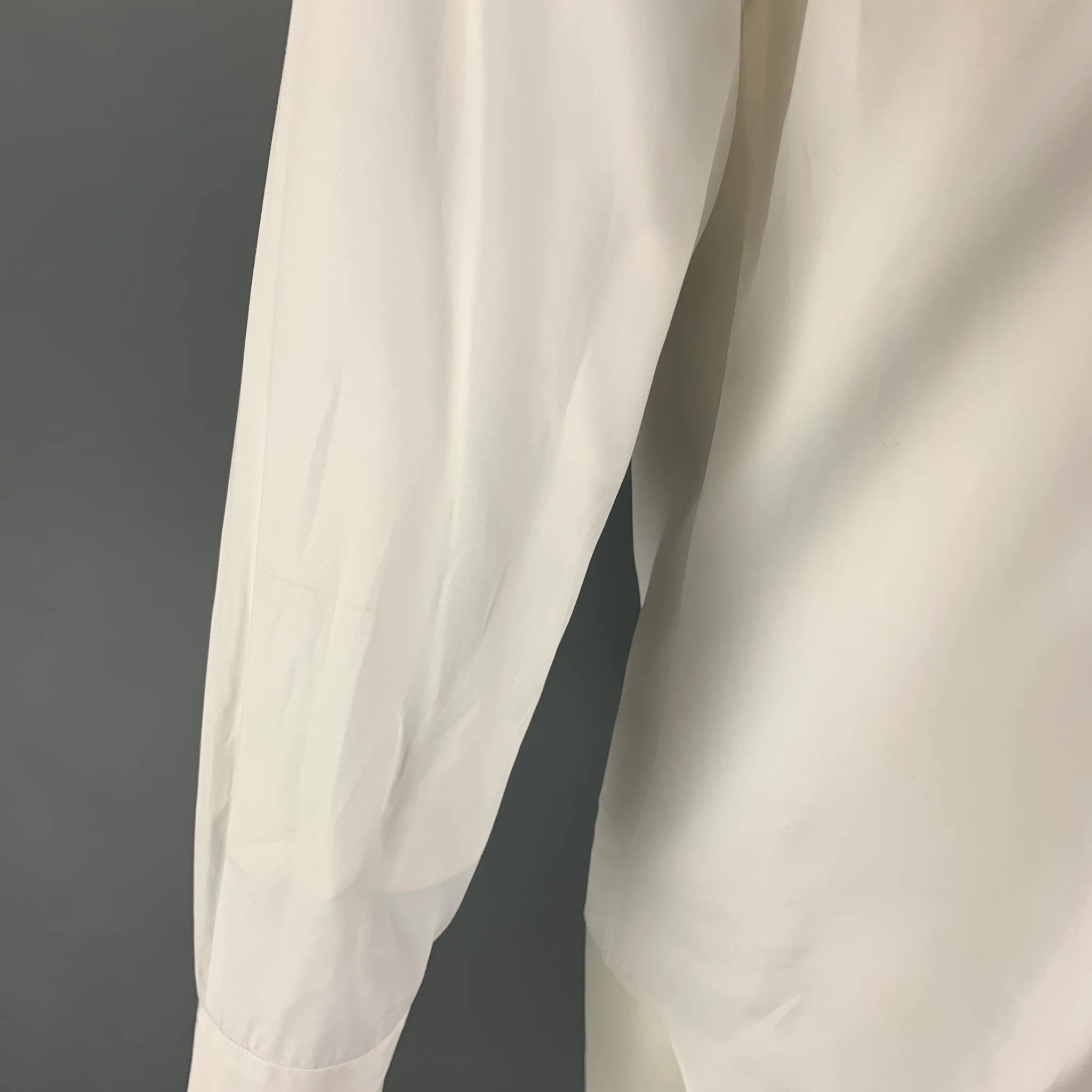 GIORGIO ARMANI Size S White Cotton Long Sleeve Shirt - Image 5
