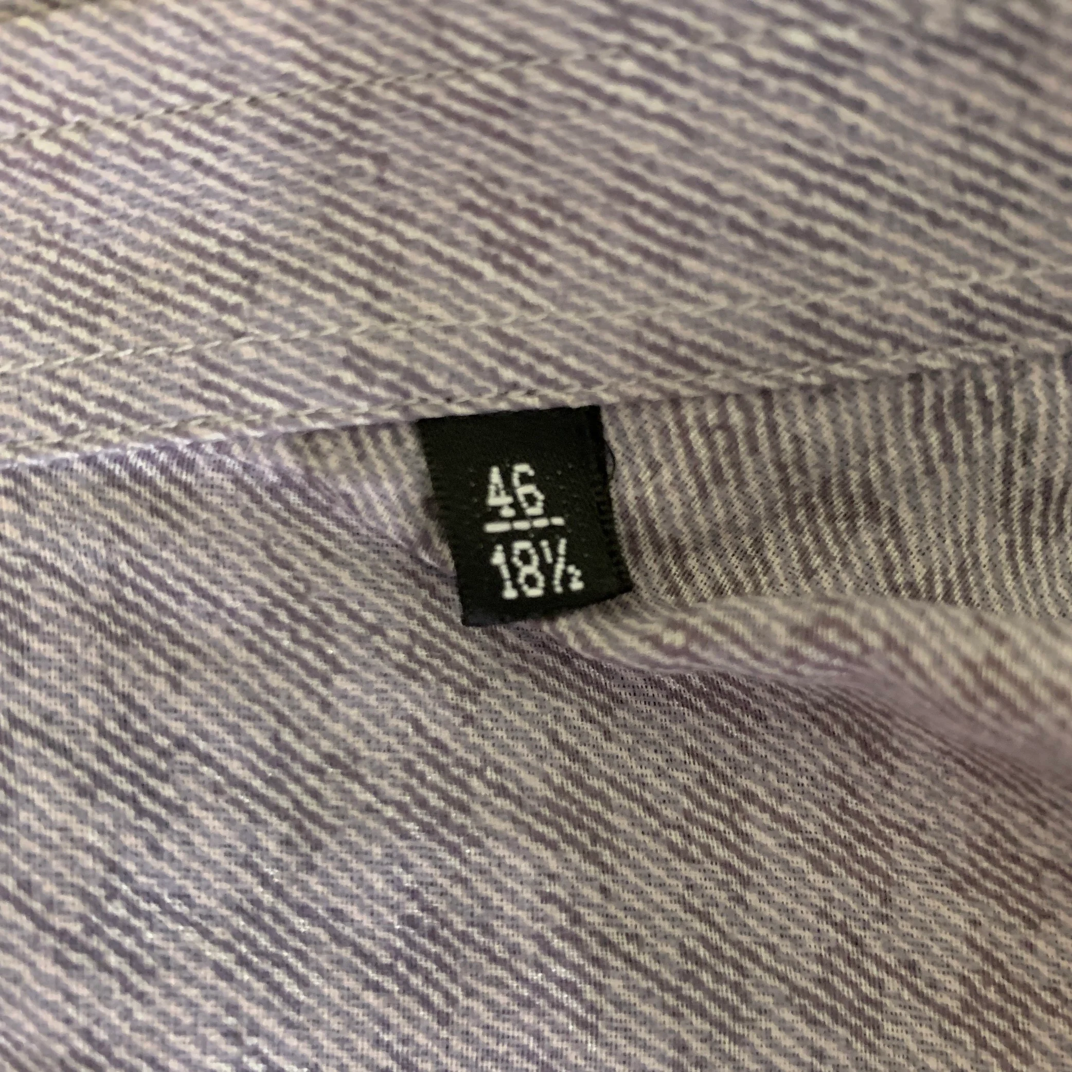 GIORGIO ARMANI Size XL Grey Lavender Houndstooth Cotton Silk Blend Long Sleeve Shirt - Image 7