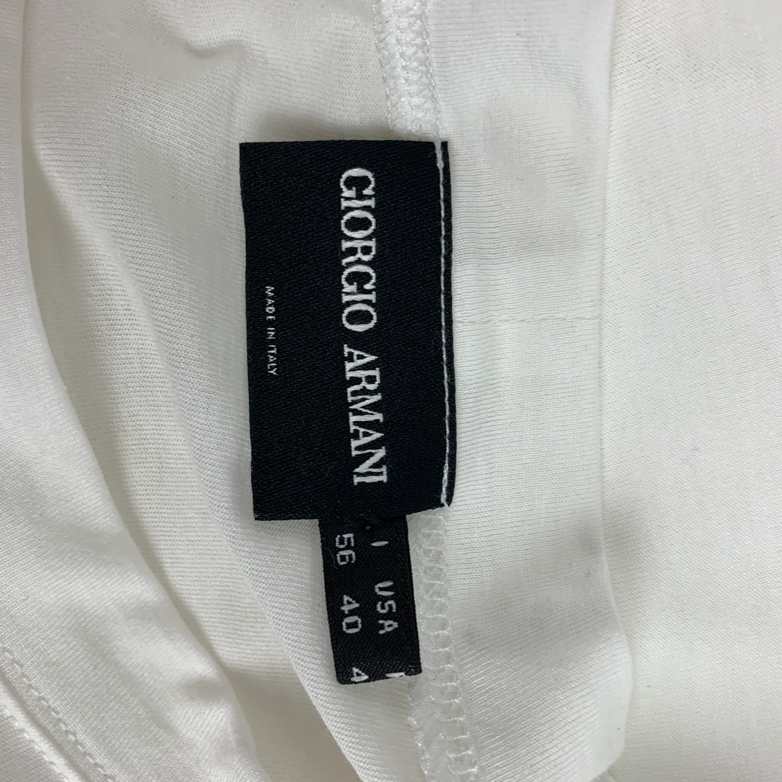 GIORGIO ARMANI Size XL White Cotton Crew-Neck T-shirt - Image 6