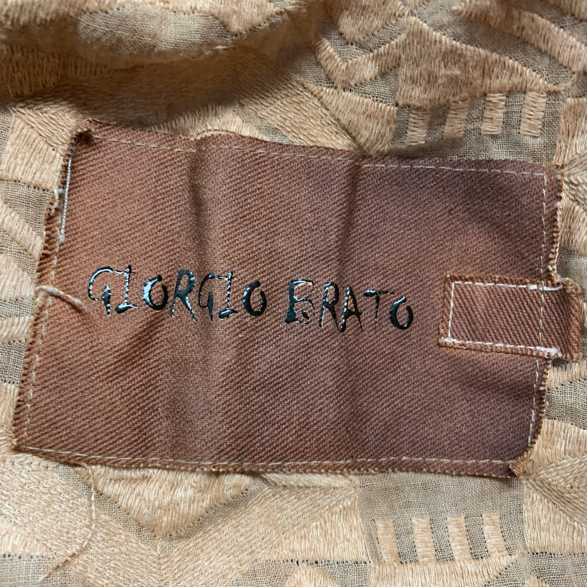 GIORGIO BRATO Size 6 Brown Perforated Button Up Jacket - Image 6