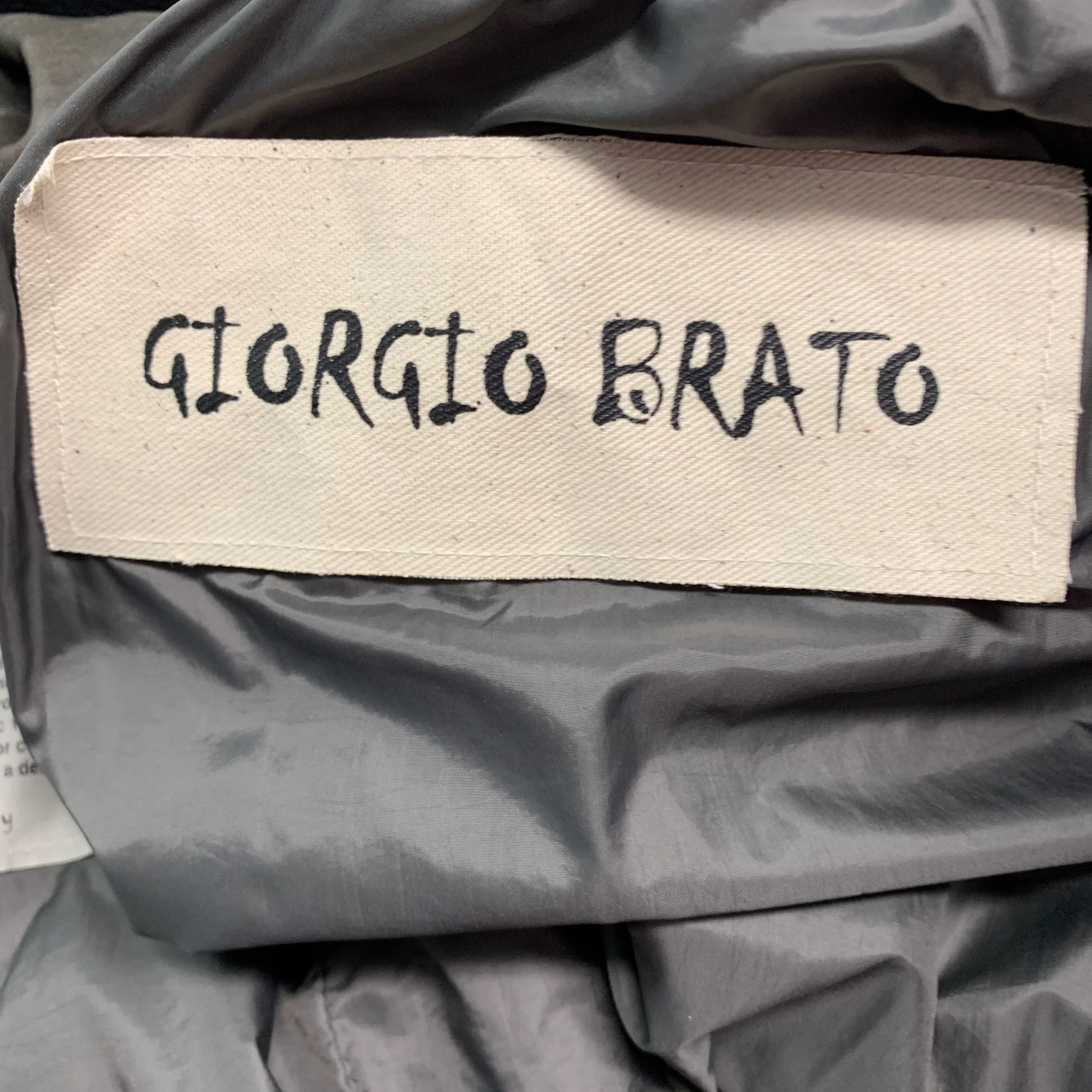 GIORGIO BRATO Size 6 Grey Leather Distressed Zip Up Jacket - Image 5