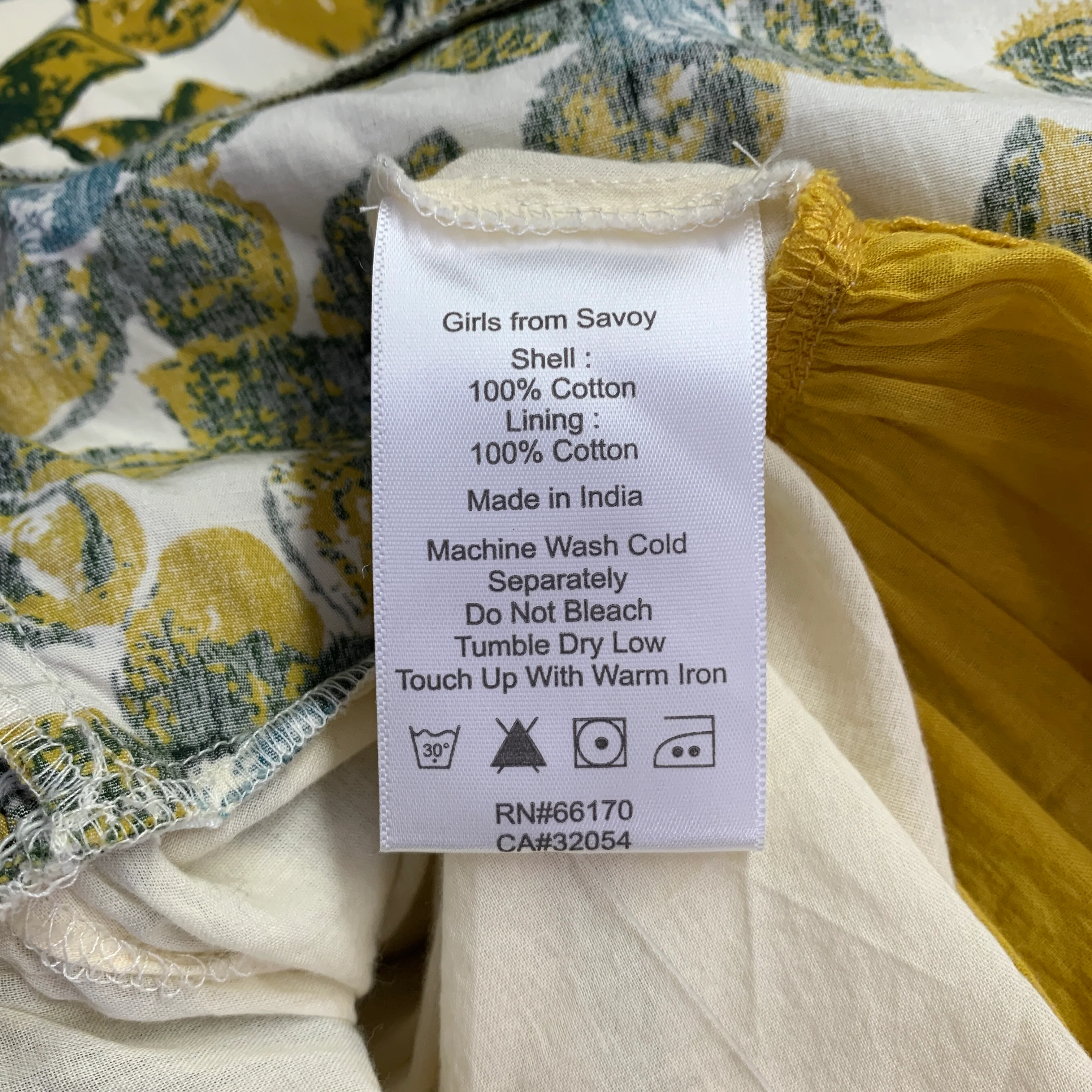 GIRLS FROM SAVOY Size 0 Cream Yellow Cotton Floral Halter Knee Length Dress - Image 7