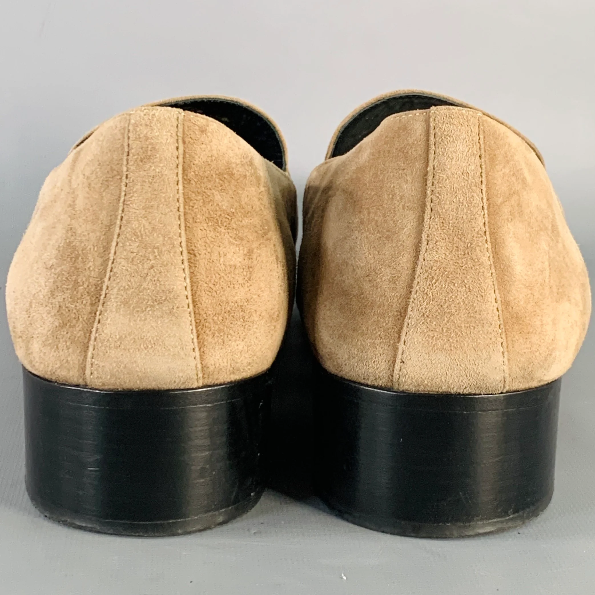 GIUSEPPE ZANOTTI Size 11 Camel Suede Slip On Loafers - Image 3
