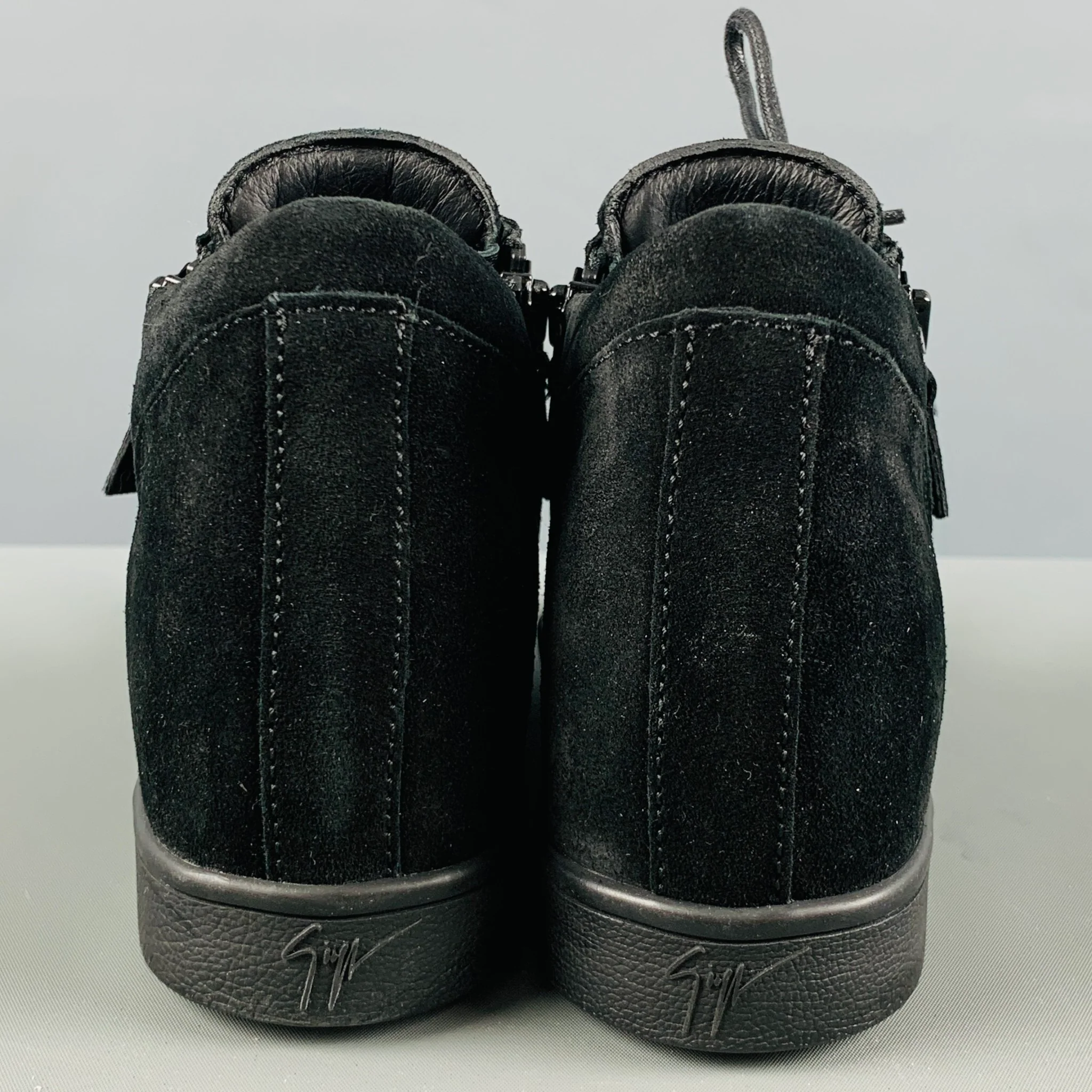 GIUSEPPE ZANOTTI Size 5 Black Suede High Top Sneakers - Image 3