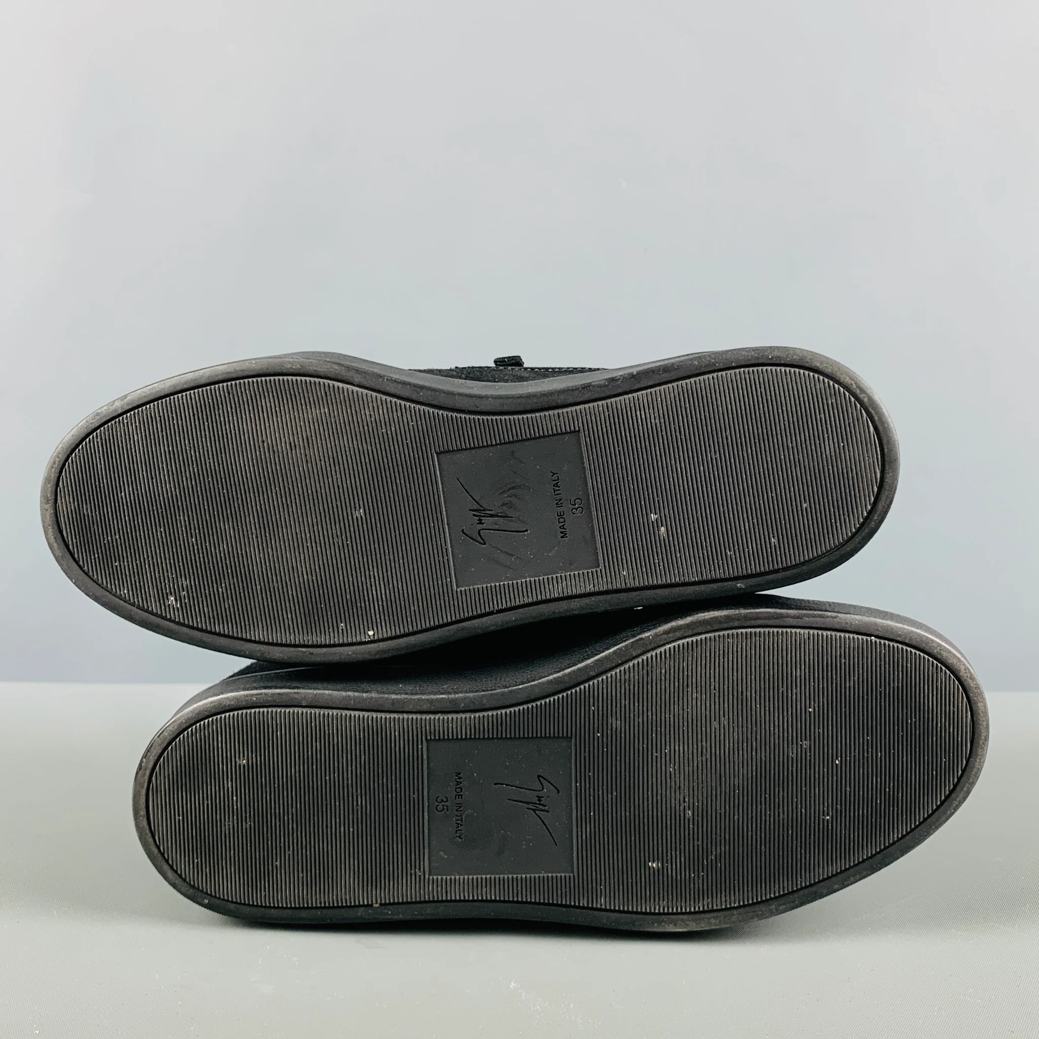 GIUSEPPE ZANOTTI Size 5 Black Suede High Top Sneakers - Image 6