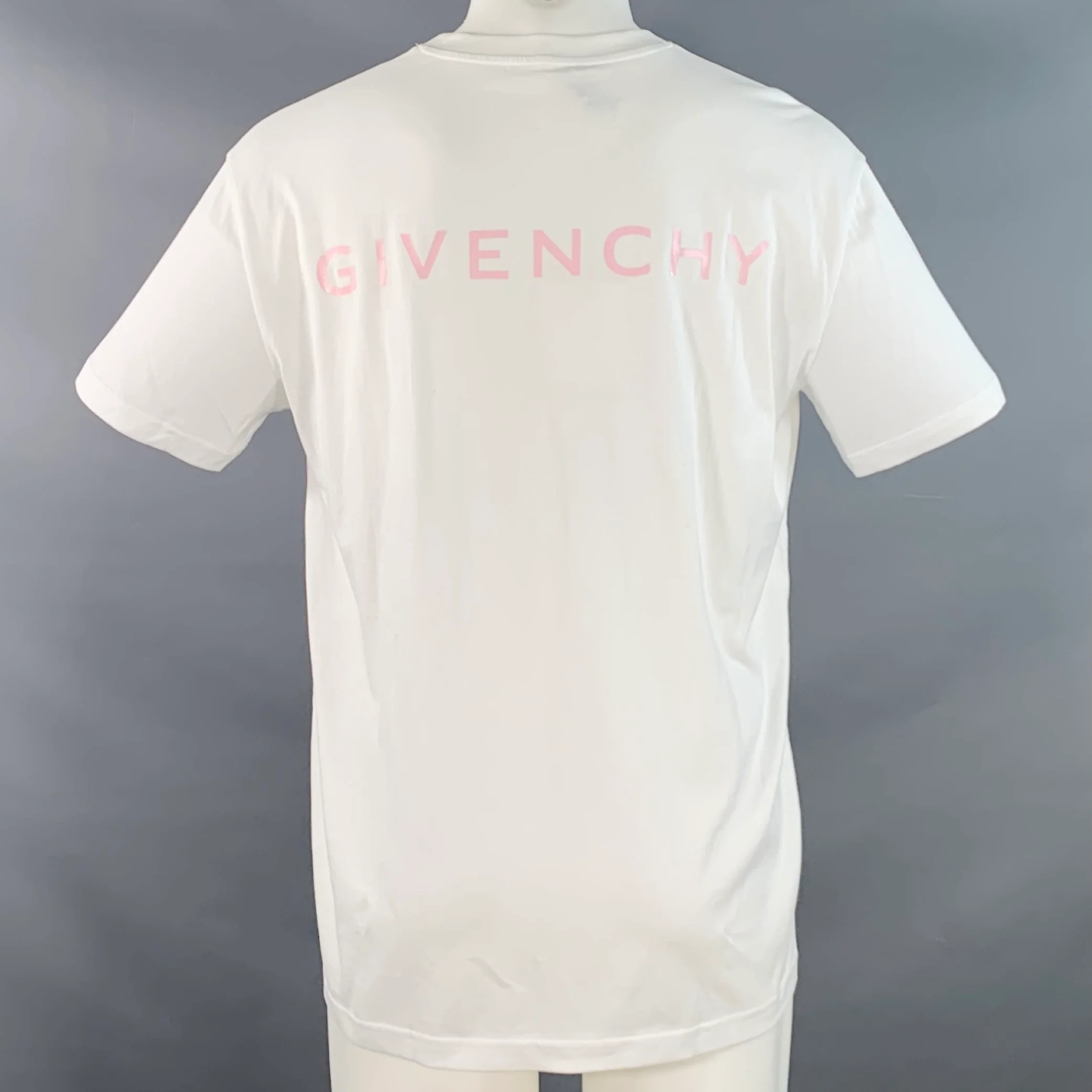 GIVENCHY 2020 Size M Lunar New Year White Pink Rat Print Cotton Crew Neck T-shirt - Image 4