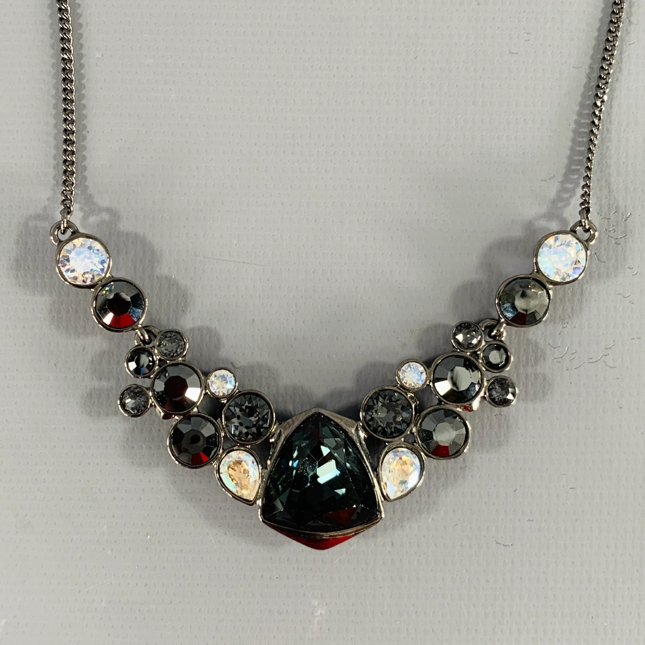 GIVENCHY Black Silver Rhinestones Necklace - Image 2