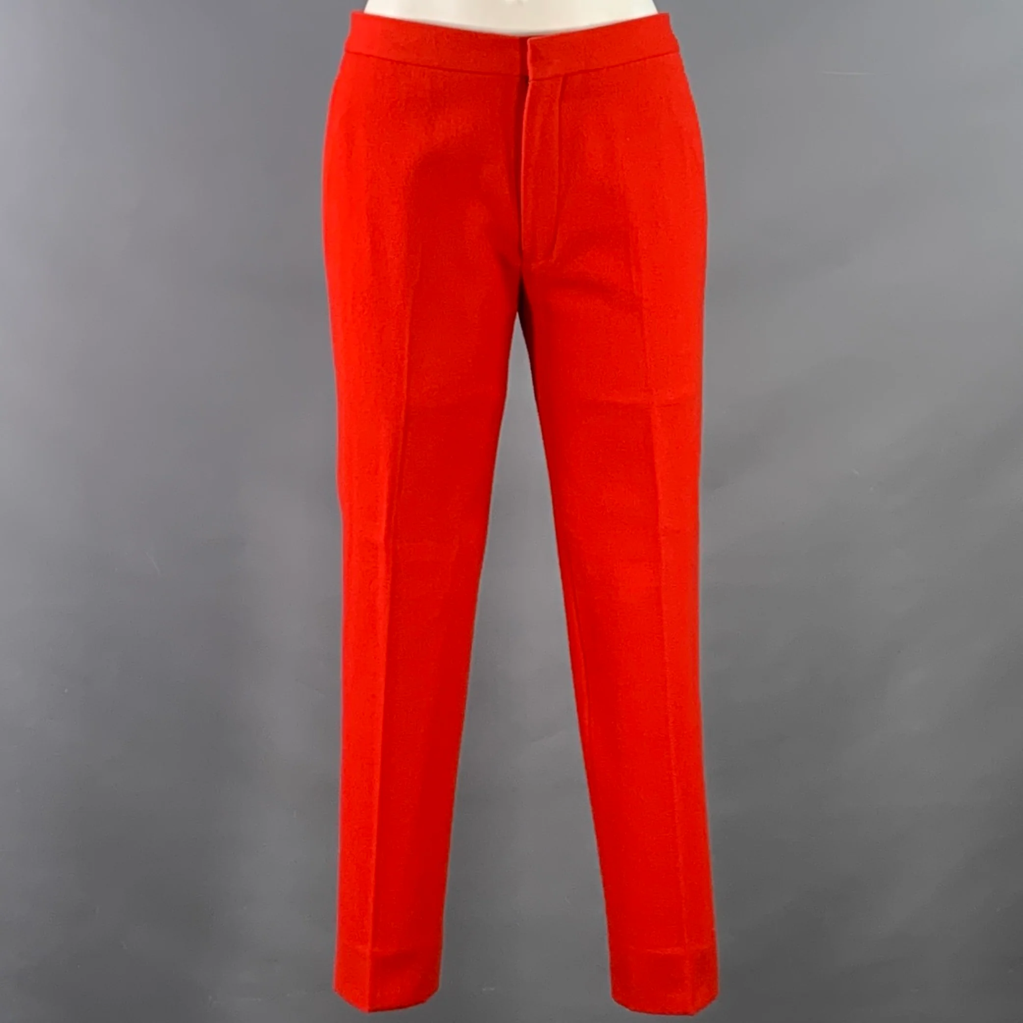 GIVENCHY FW12 Size S Red Twill Wool Cotton Notch Lapel Suit - Image 3
