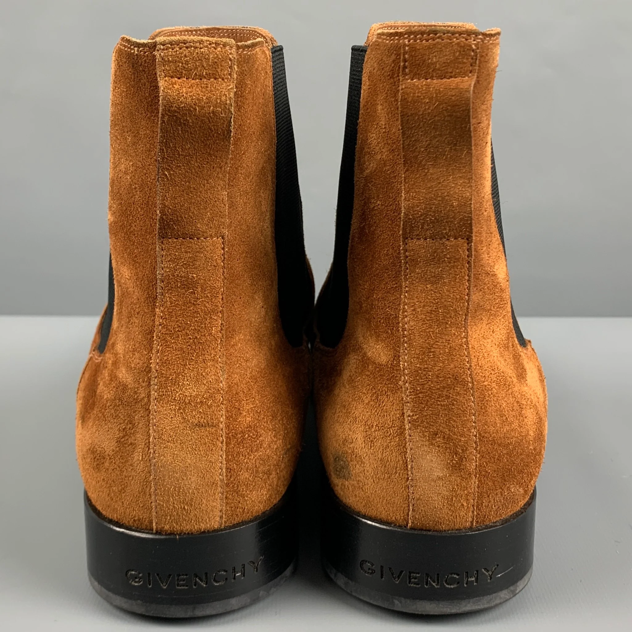 GIVENCHY Size 13 Camel Suede Chelsea Boots - Image 3