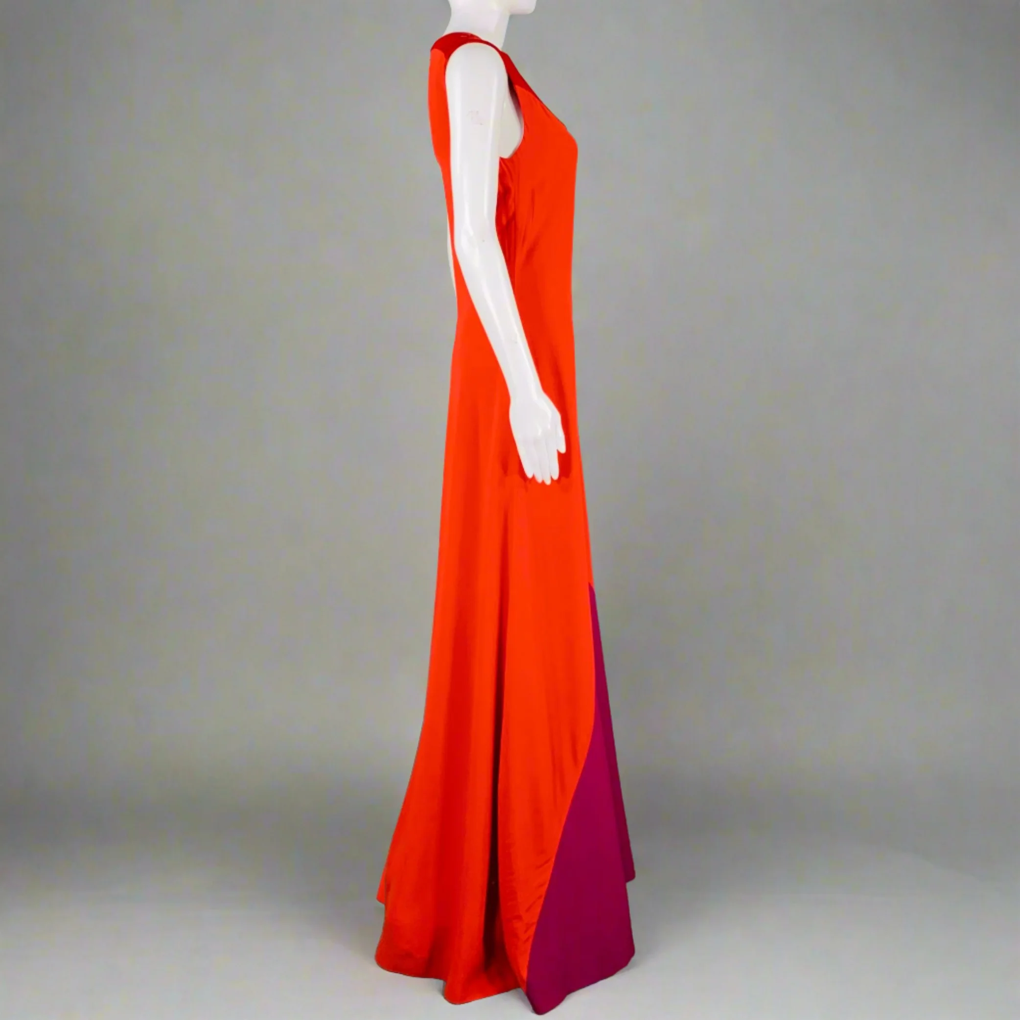 GIVENCHY Size 2 Red Purple Viscose Blend Sleeveless Gown Dress - Image 2