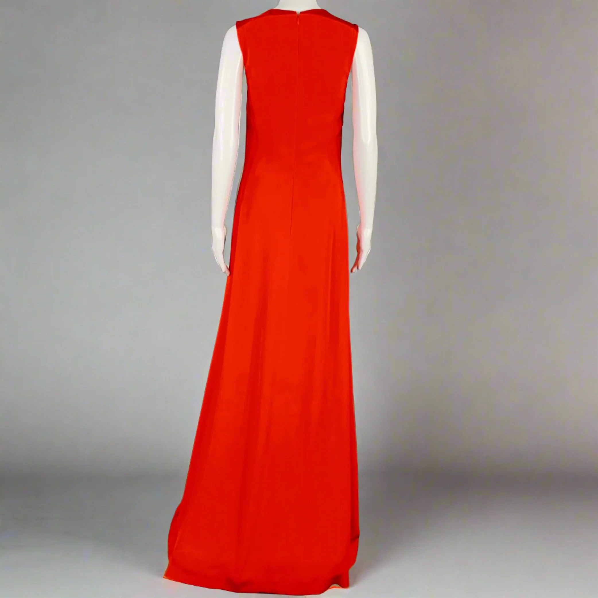 GIVENCHY Size 2 Red Purple Viscose Blend Sleeveless Gown Dress - Image 3