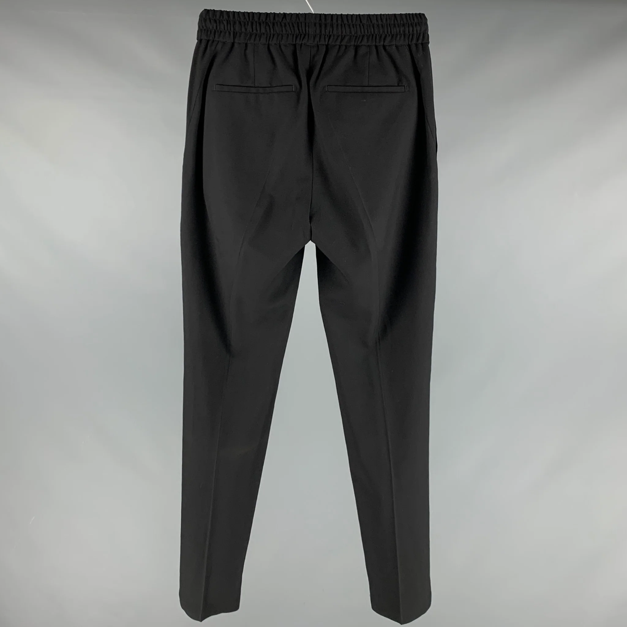 GIVENCHY Size 30 Black Wool Elastic Waistband Casual Pants - Image 3