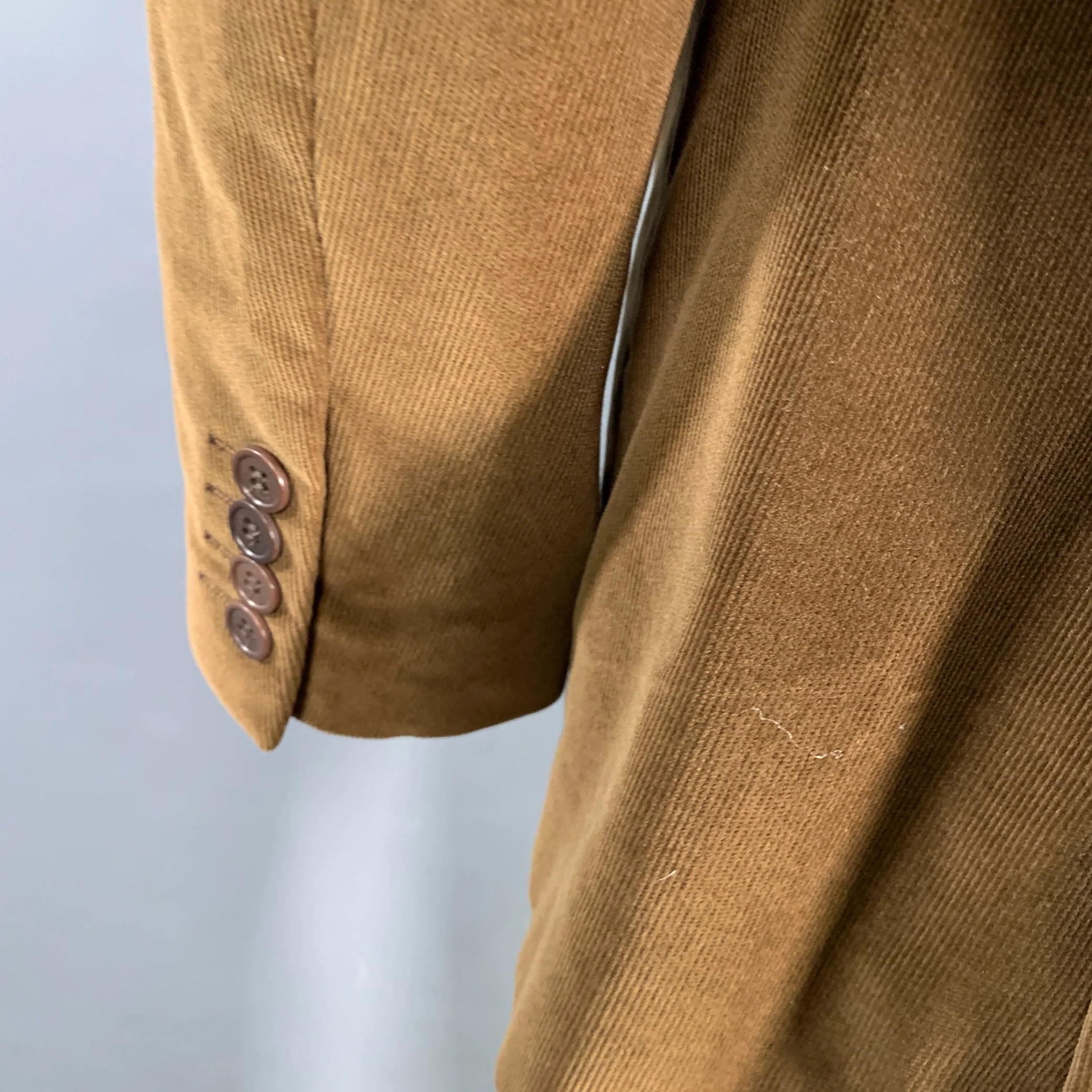 GIVENCHY Size 42 Brown Corduroy Cotton Notch Lapel Sport Coat - Image 4