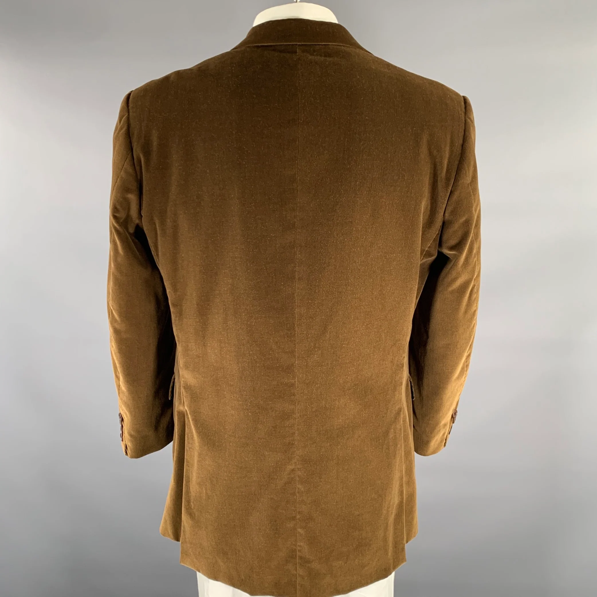 GIVENCHY Size 46 Brown Corduroy Cotton Notch Lapel Sport Coat - Image 4