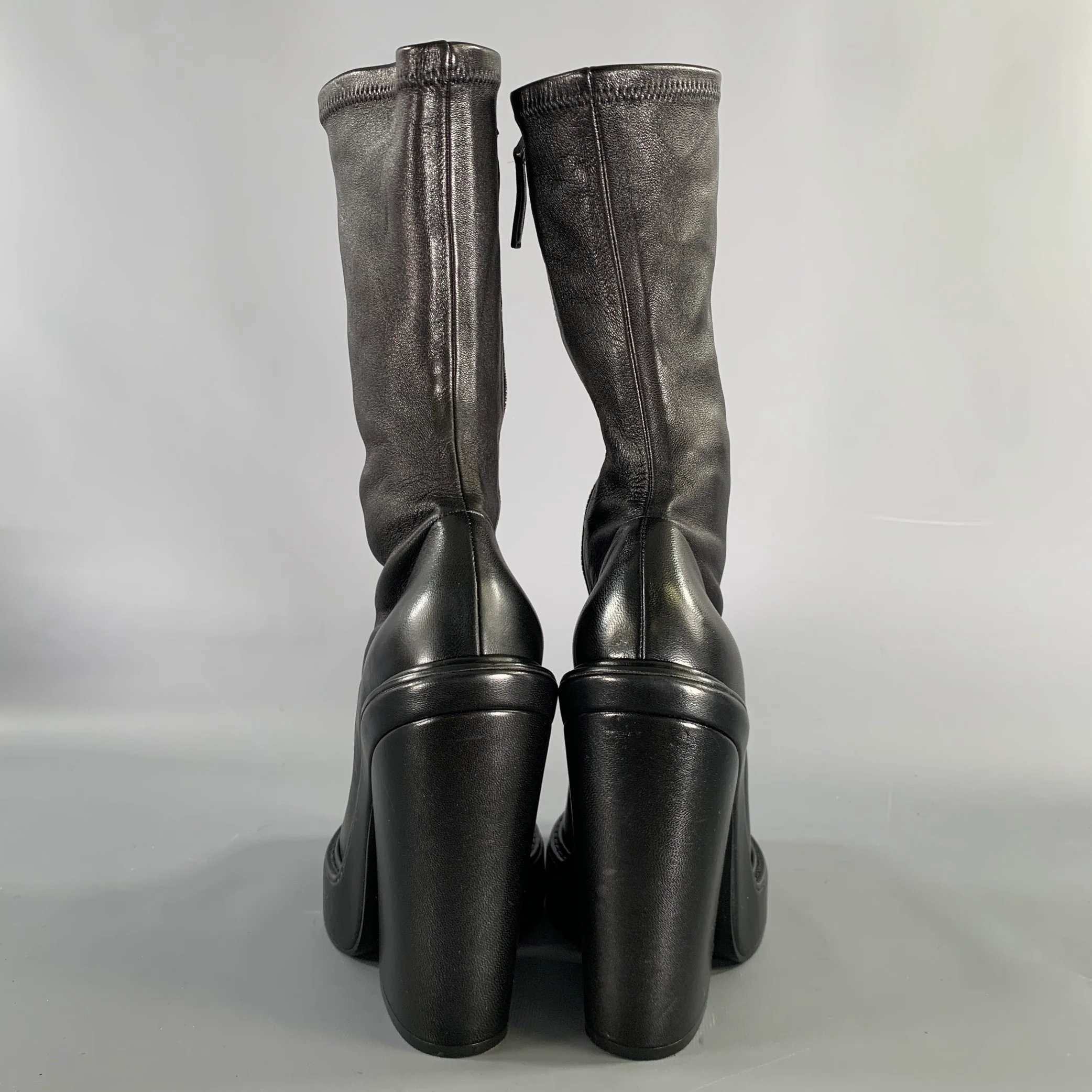 GIVENCHY Size 9 Black Leather Lamb Leather Zip Up Boots - Image 3