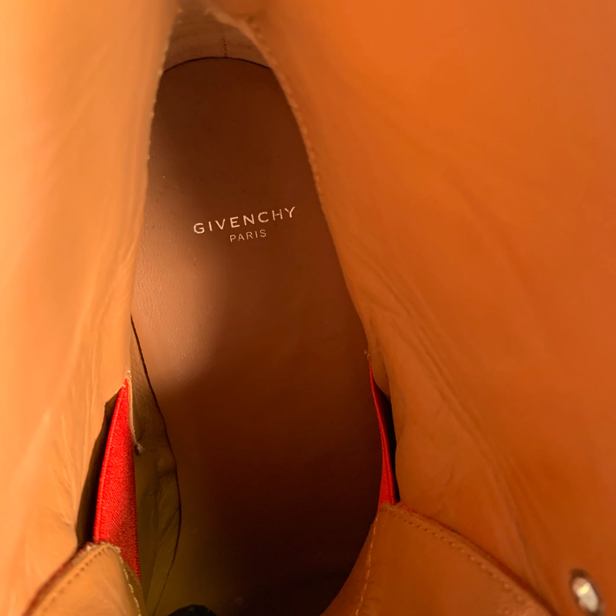 GIVENCHY Size 9 Red Studded Leather Belted Boots - Image 10
