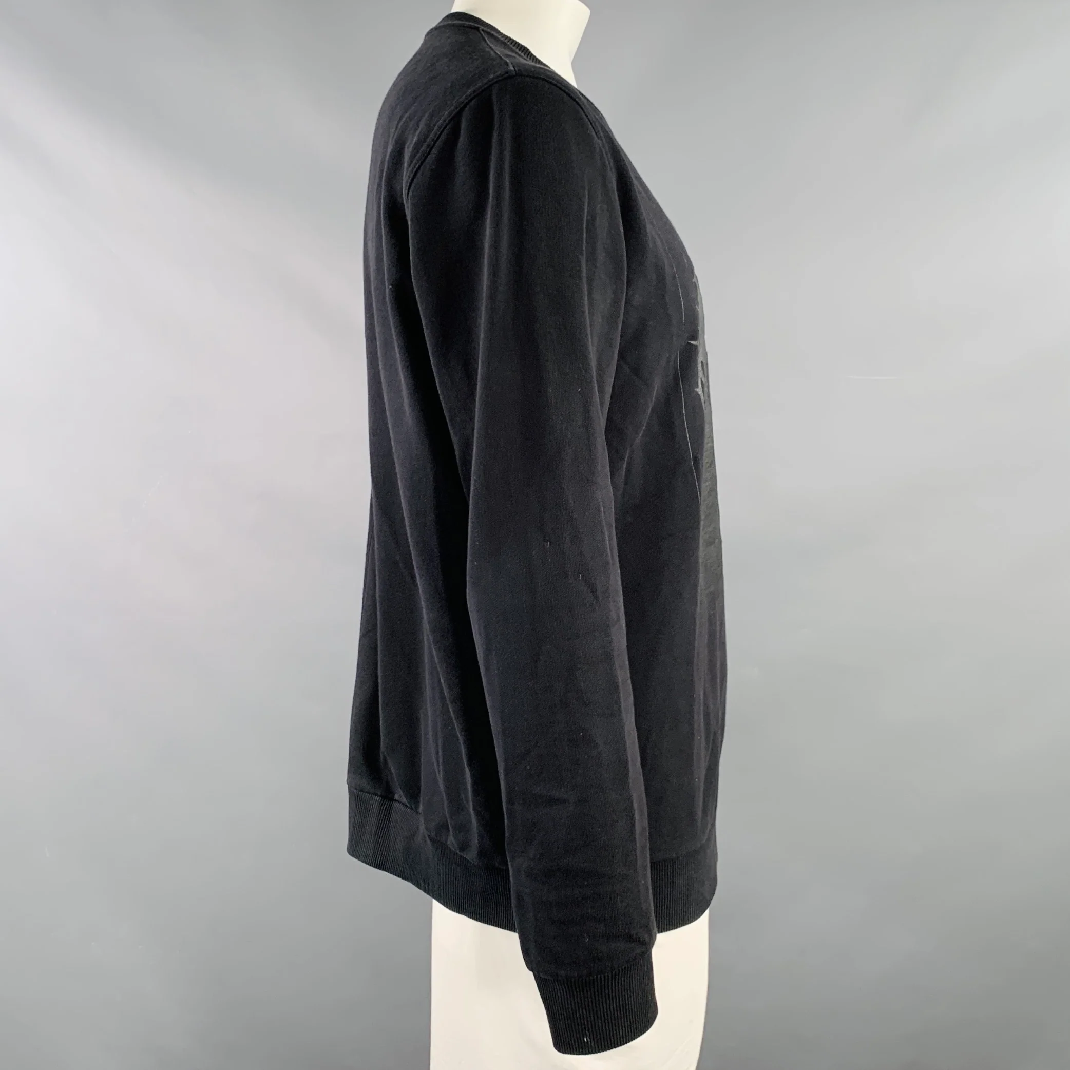 GIVENCHY Size L Black Jesus Graphic Cotton Cuban Fit Crew Neck Sweatshirt - Image 3