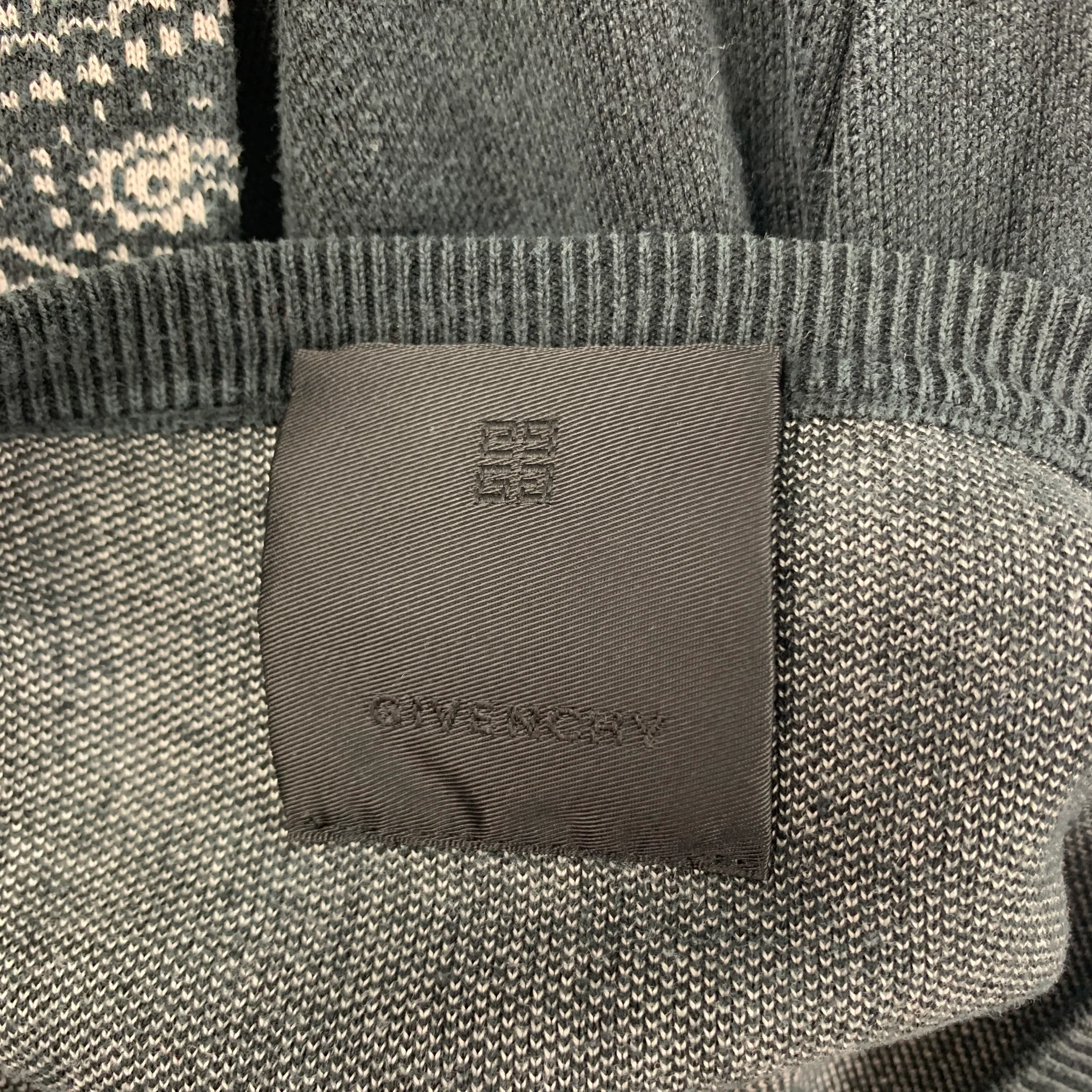 GIVENCHY Size S Black White Paisley Silk Distressed Pullover - Image 6