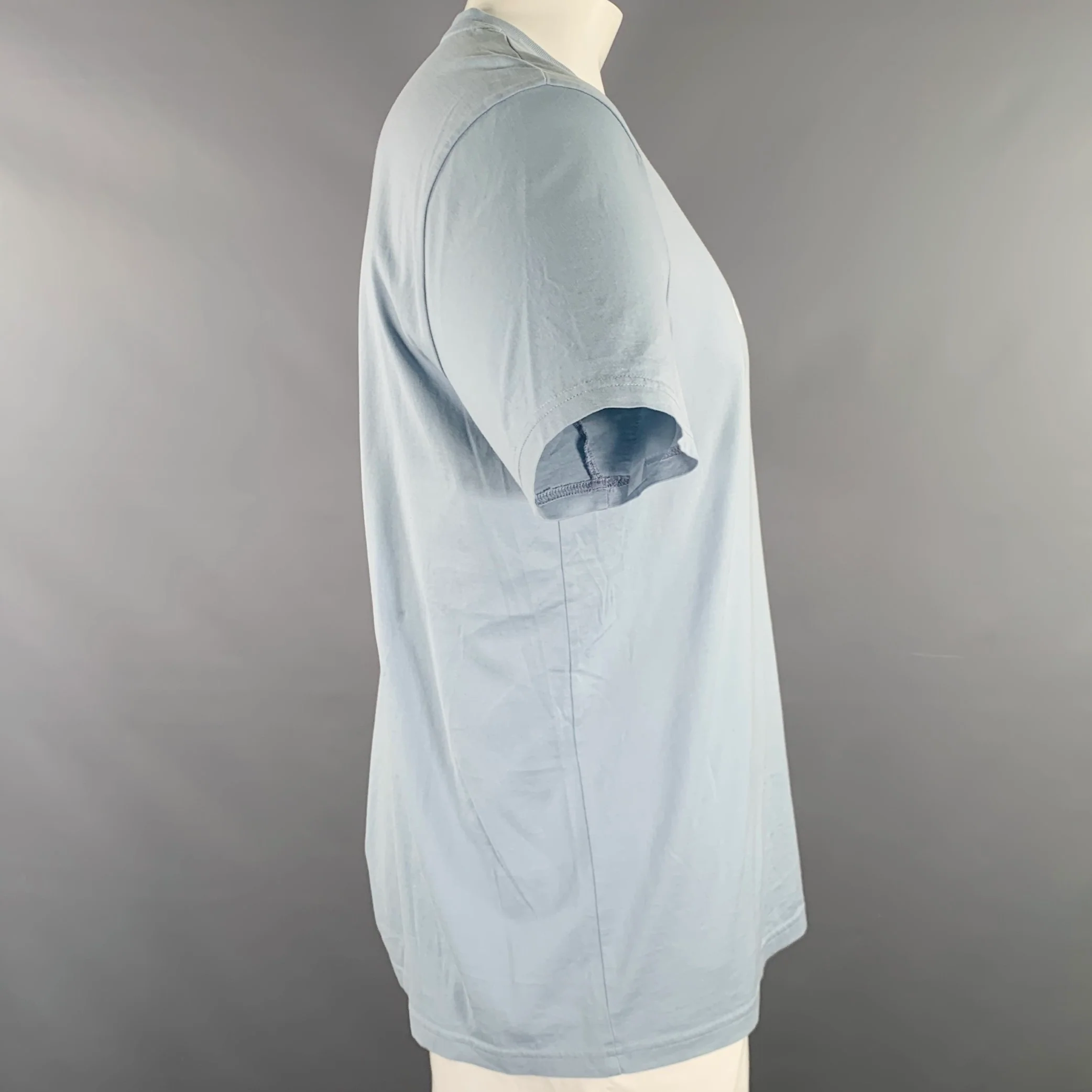 GIVENCHY Size XL Blue Cotton Logo Crew Neck T-shirt - Image 3