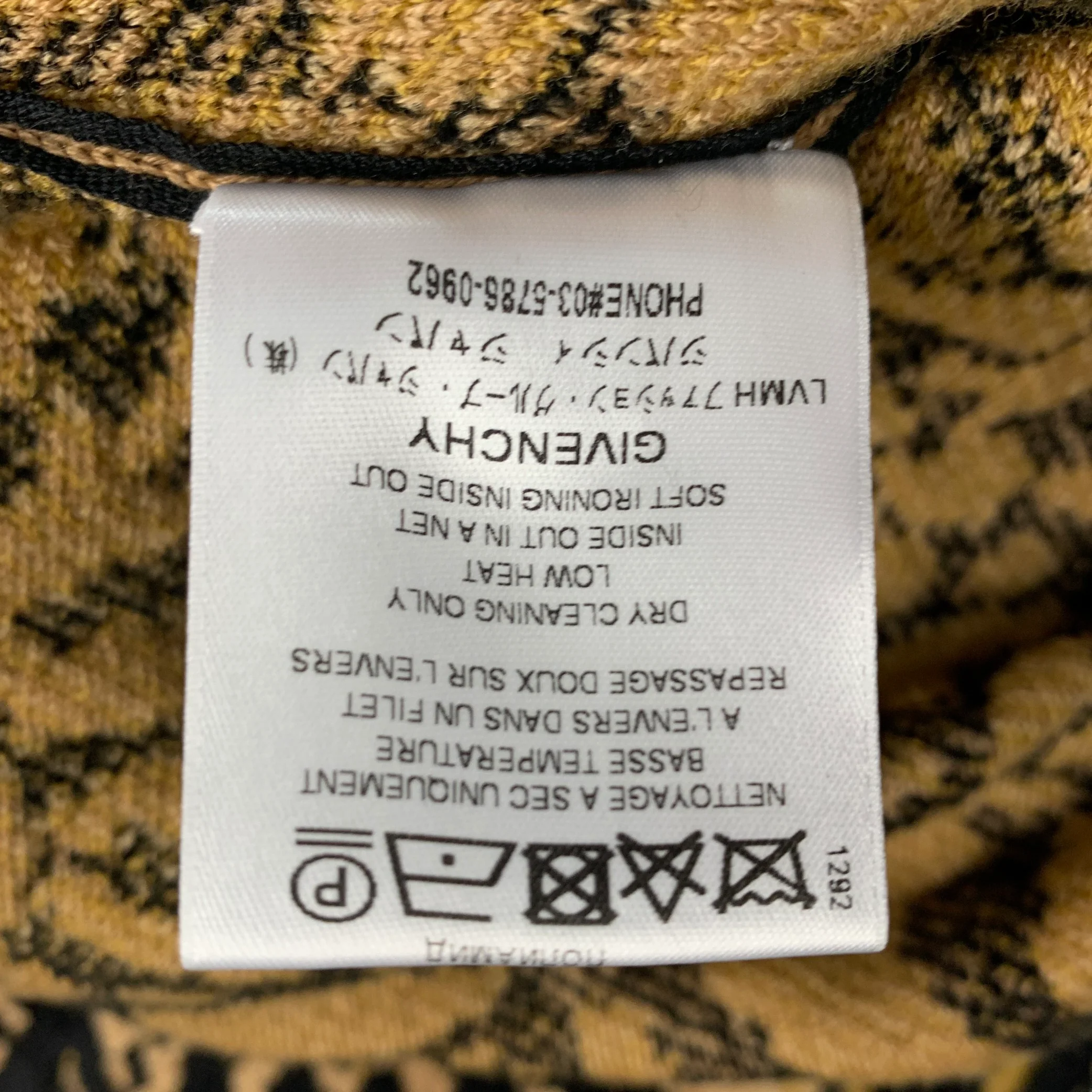 GIVENCHY Size XS Black Camel Wool Blend Leopard Turtleneck Sweater - Image 7