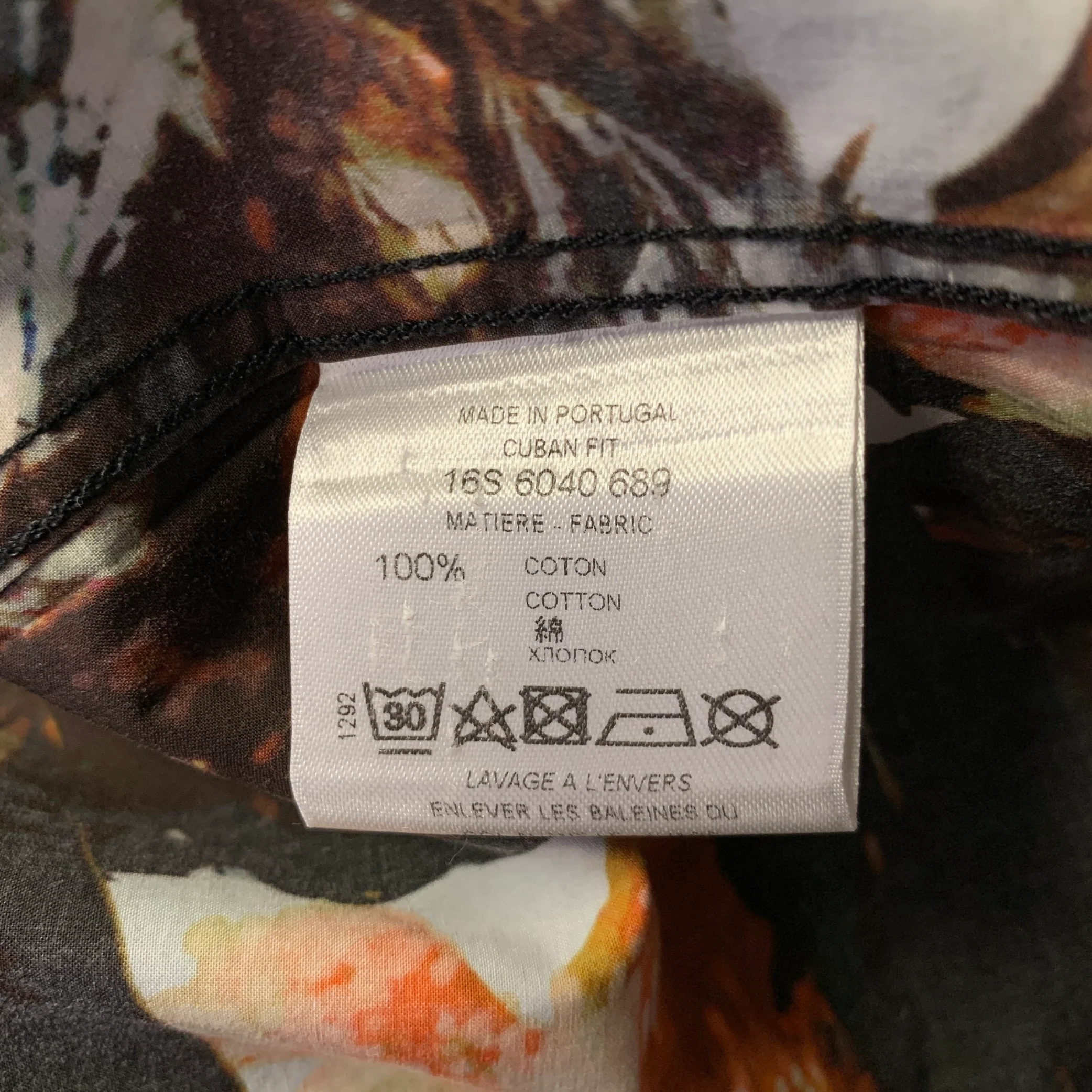 GIVENCHY Size XS Black Orange Animal Print Cotton Long Sleeve Shirt - Image 8