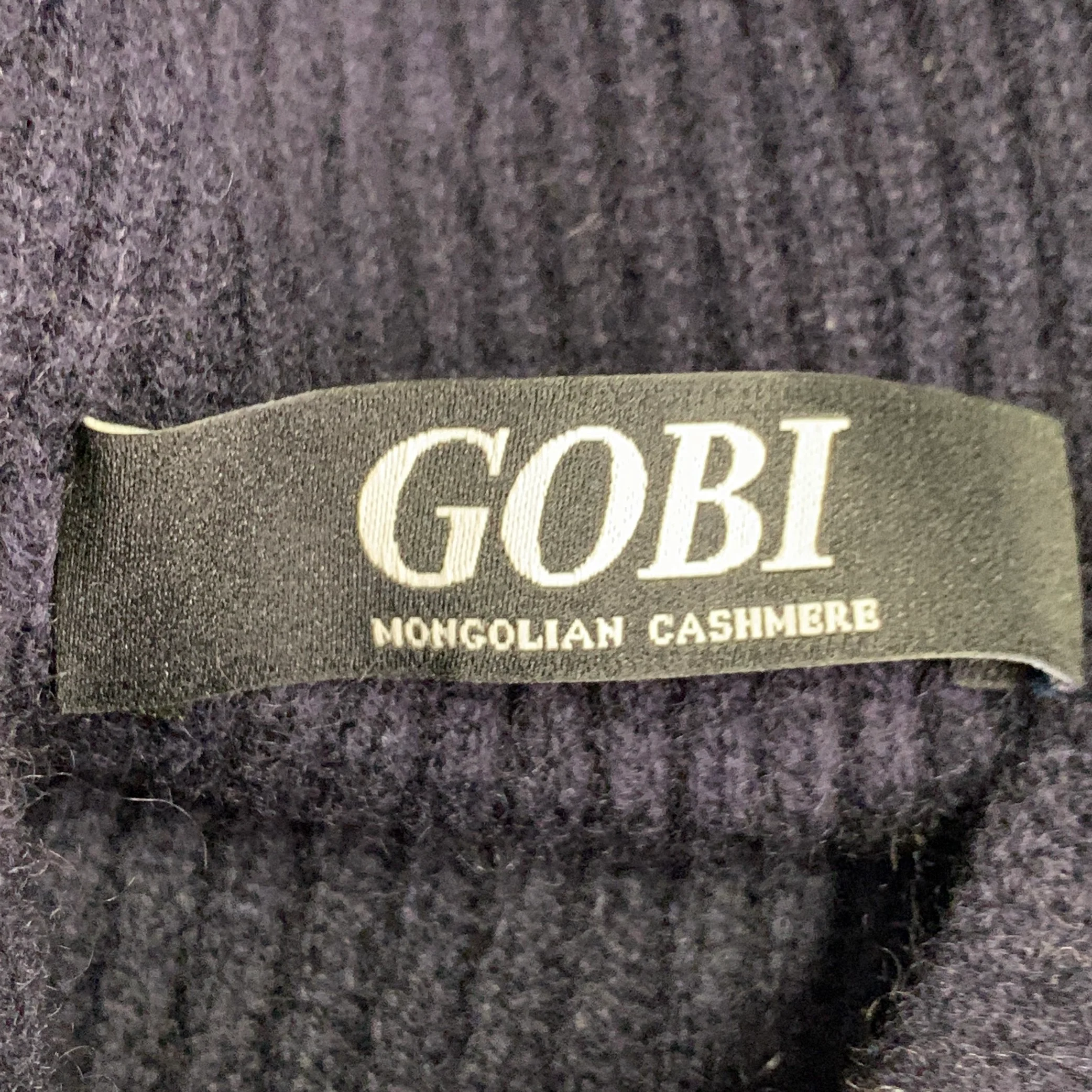 GOBI Size S Navy Cashmere Rib Knit Mock Neck Pullover - Image 4