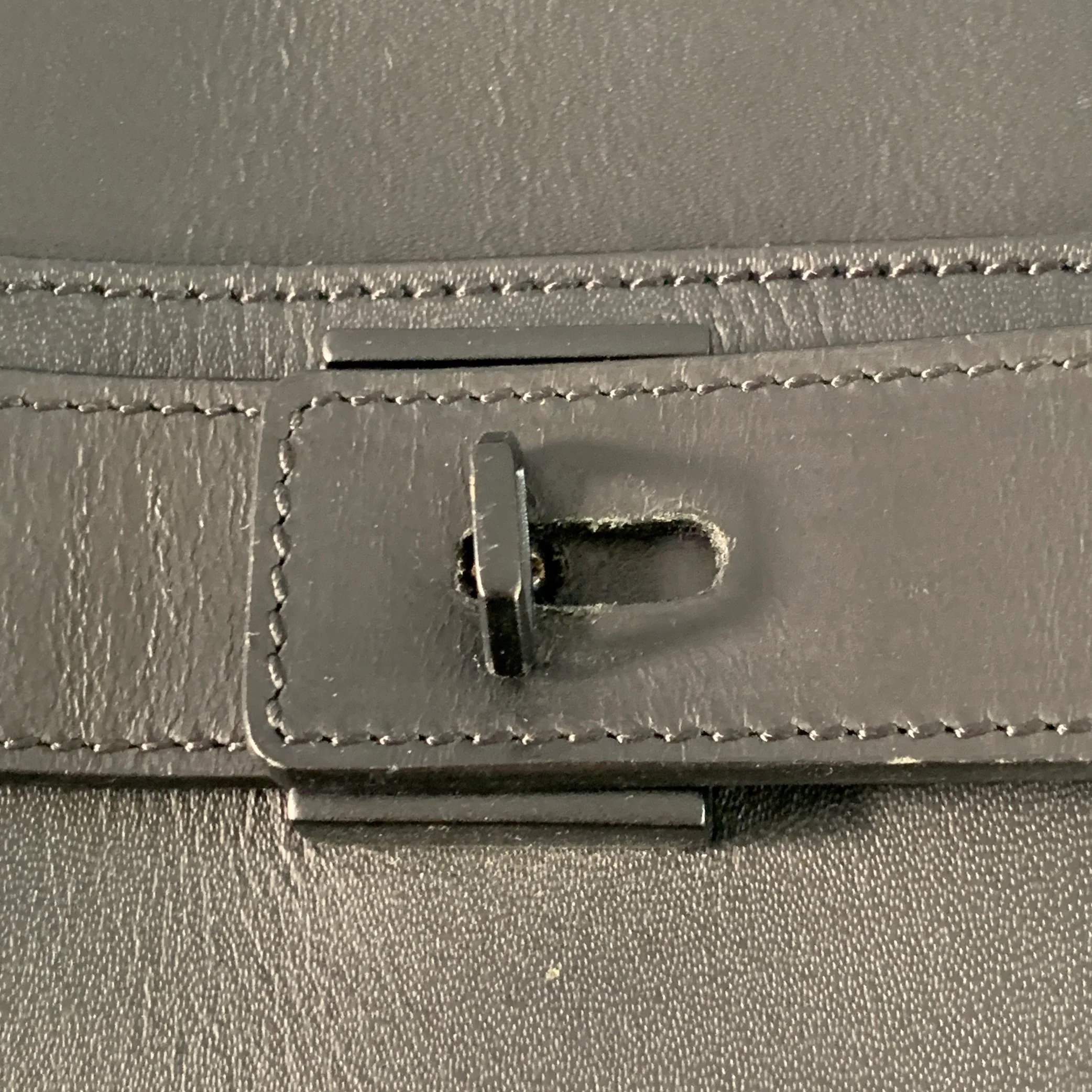 GOLDEN GOOSE Black Silver Leather Top Handle Duffle Bag - Image 10
