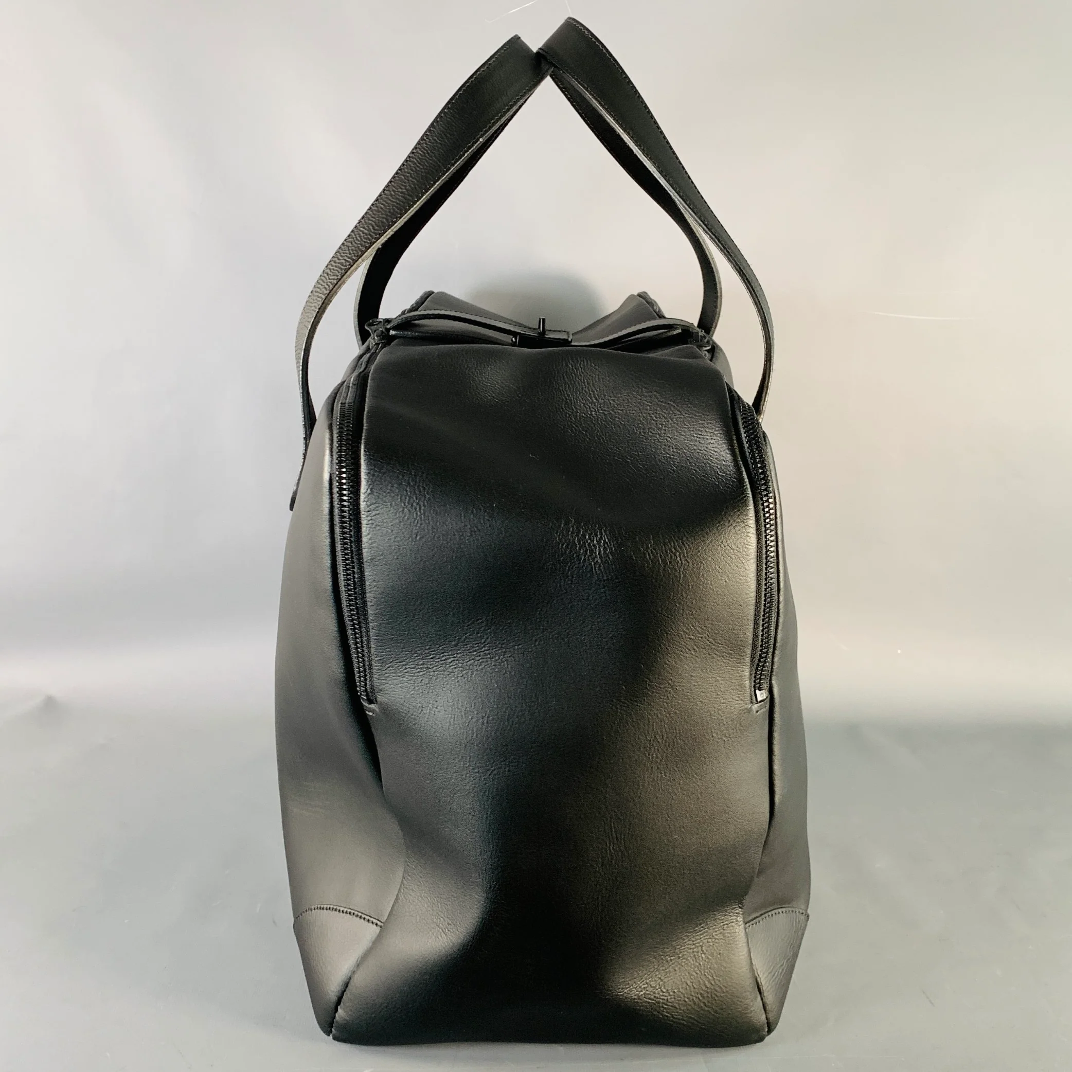 GOLDEN GOOSE Black Silver Leather Top Handle Duffle Bag - Image 2