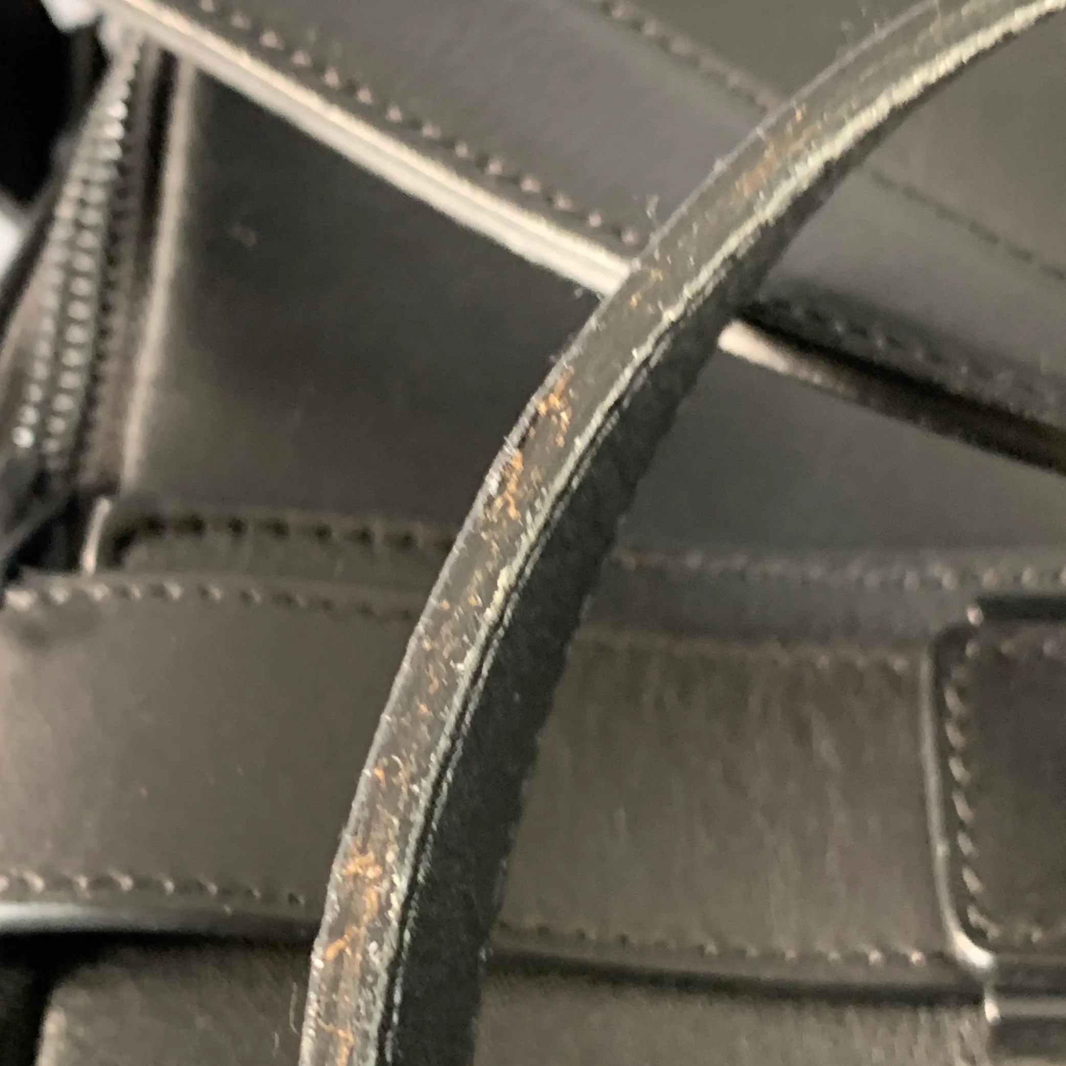 GOLDEN GOOSE Black Silver Leather Top Handle Duffle Bag - Image 9