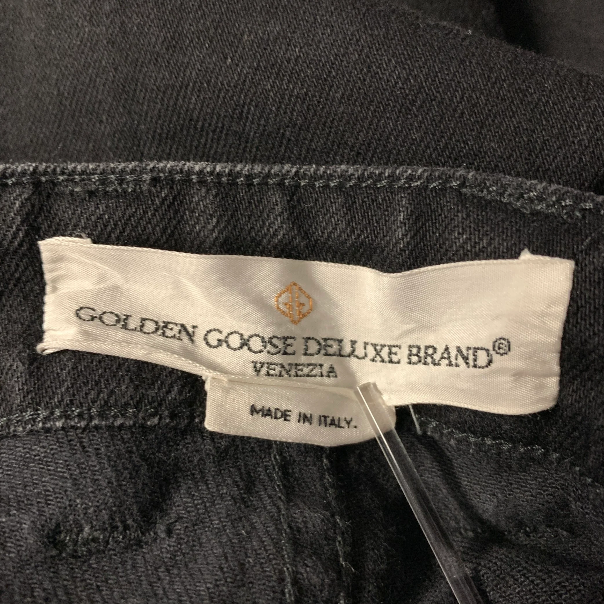 GOLDEN GOOSE Size 33 Black Cotton Blend Skinny Jeans - Image 4