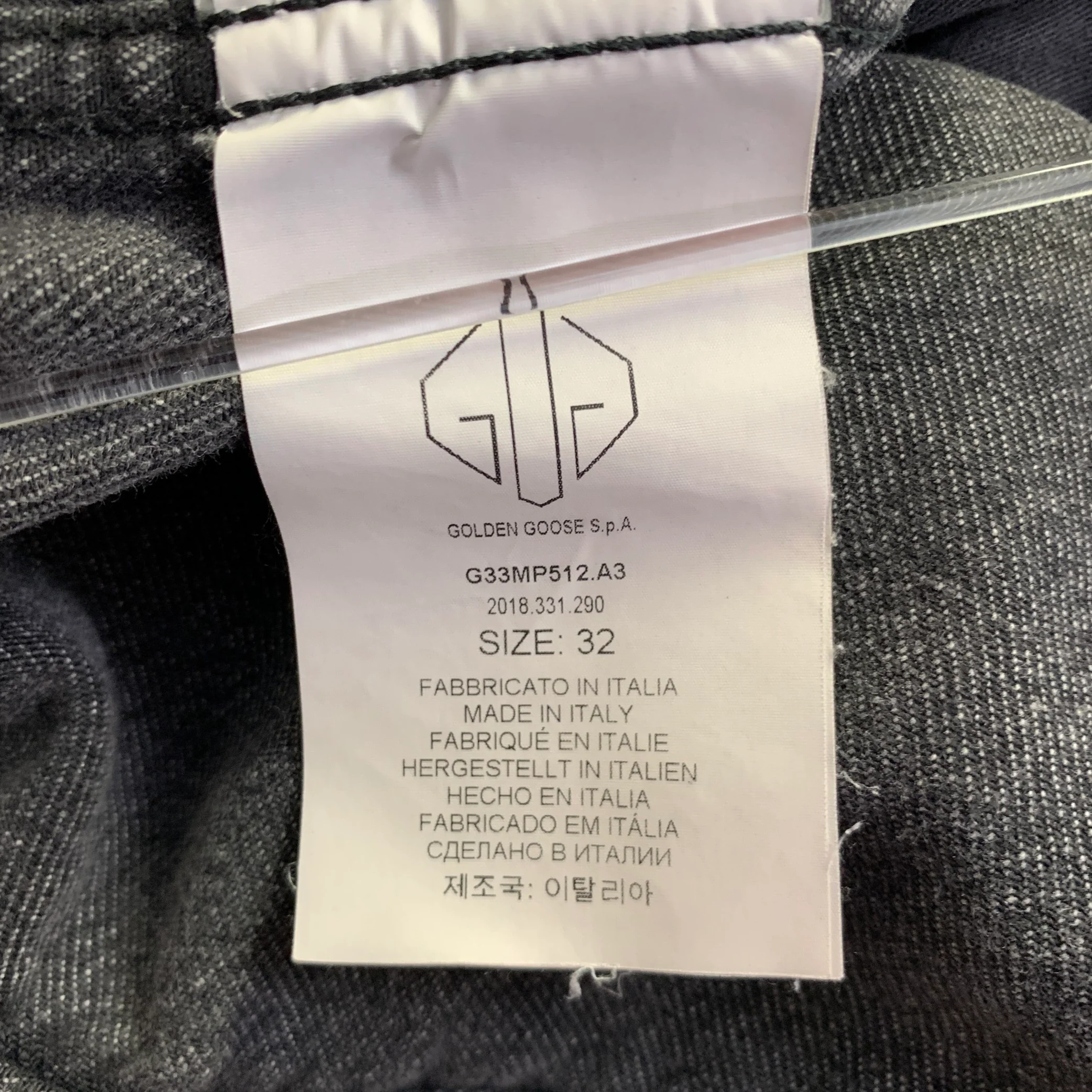 GOLDEN GOOSE Size M Grey Cotton Tapered Distressed Jeans - Image 8
