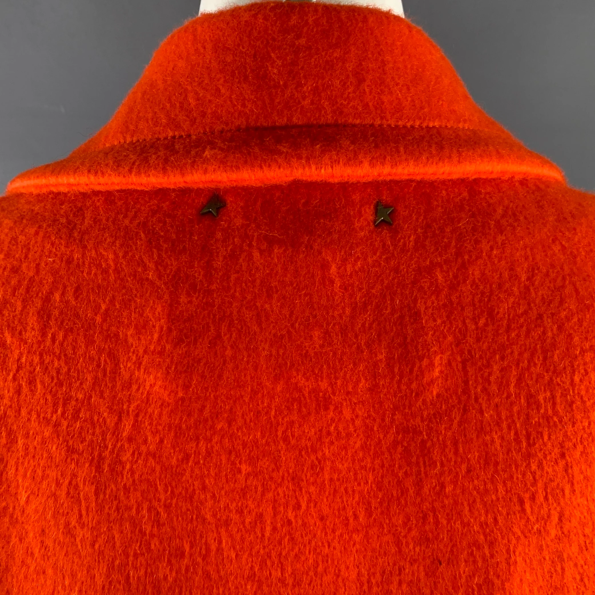 GOLDEN GOOSE Size M Orange Wool Blend Notch Lapel Coat - Image 5