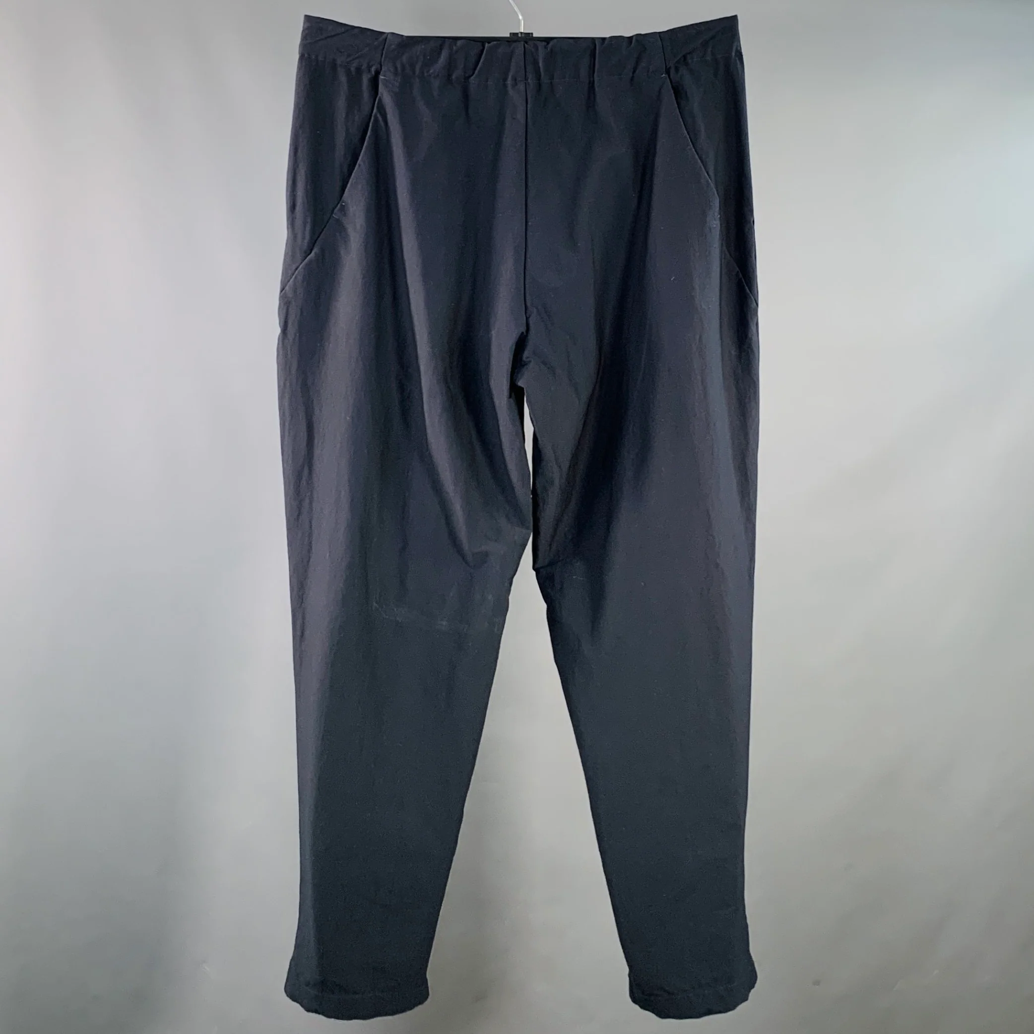 GOLDWIN Size L Navy Twill Nylon Blend Drawstring Casual Pants - Image 3