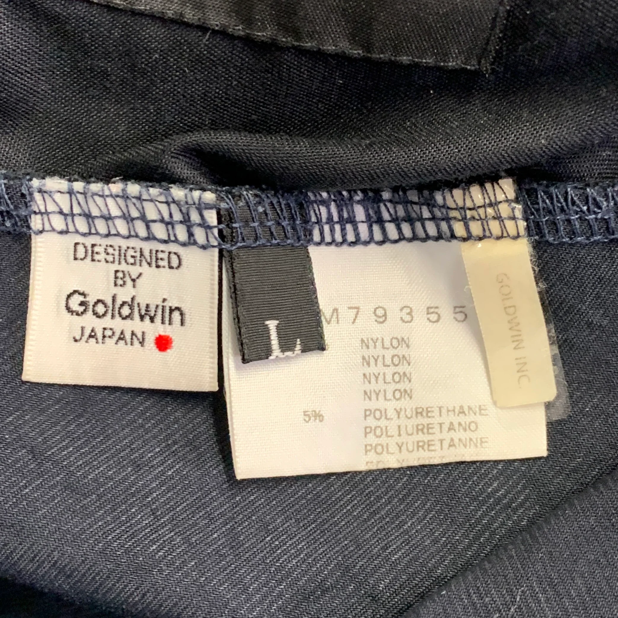 GOLDWIN Size L Navy Twill Nylon Blend Drawstring Casual Pants - Image 6