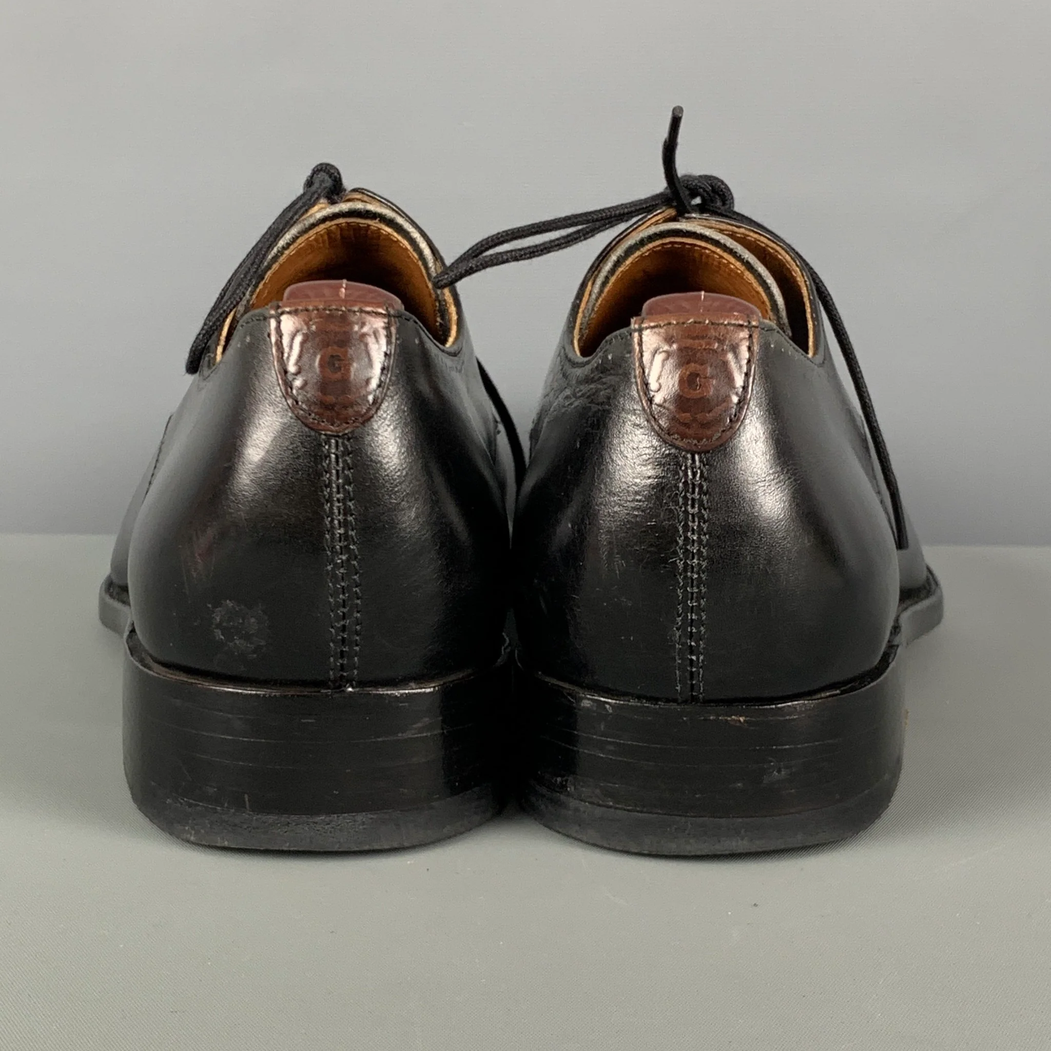 GRENSON Size 9 Black Perforated Leather Lace Up Shoes - Image 3