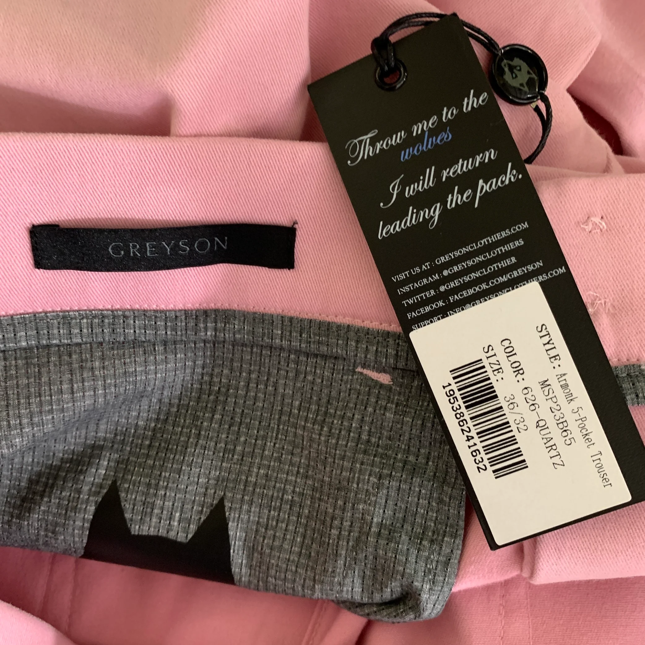 GREYSON Size 36 Pink Pale Pink Cotton Elastane Jean Cut Casual Pants - Image 3
