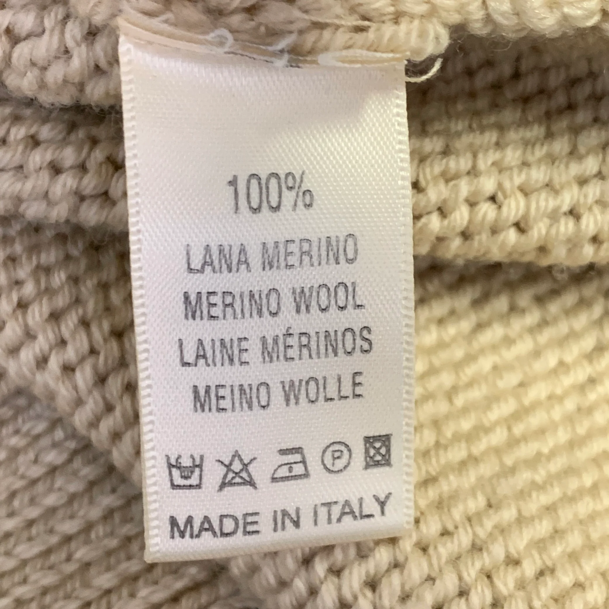 GRP Size L Beige Knit Merino Wool Turtleneck Sweater - Image 11