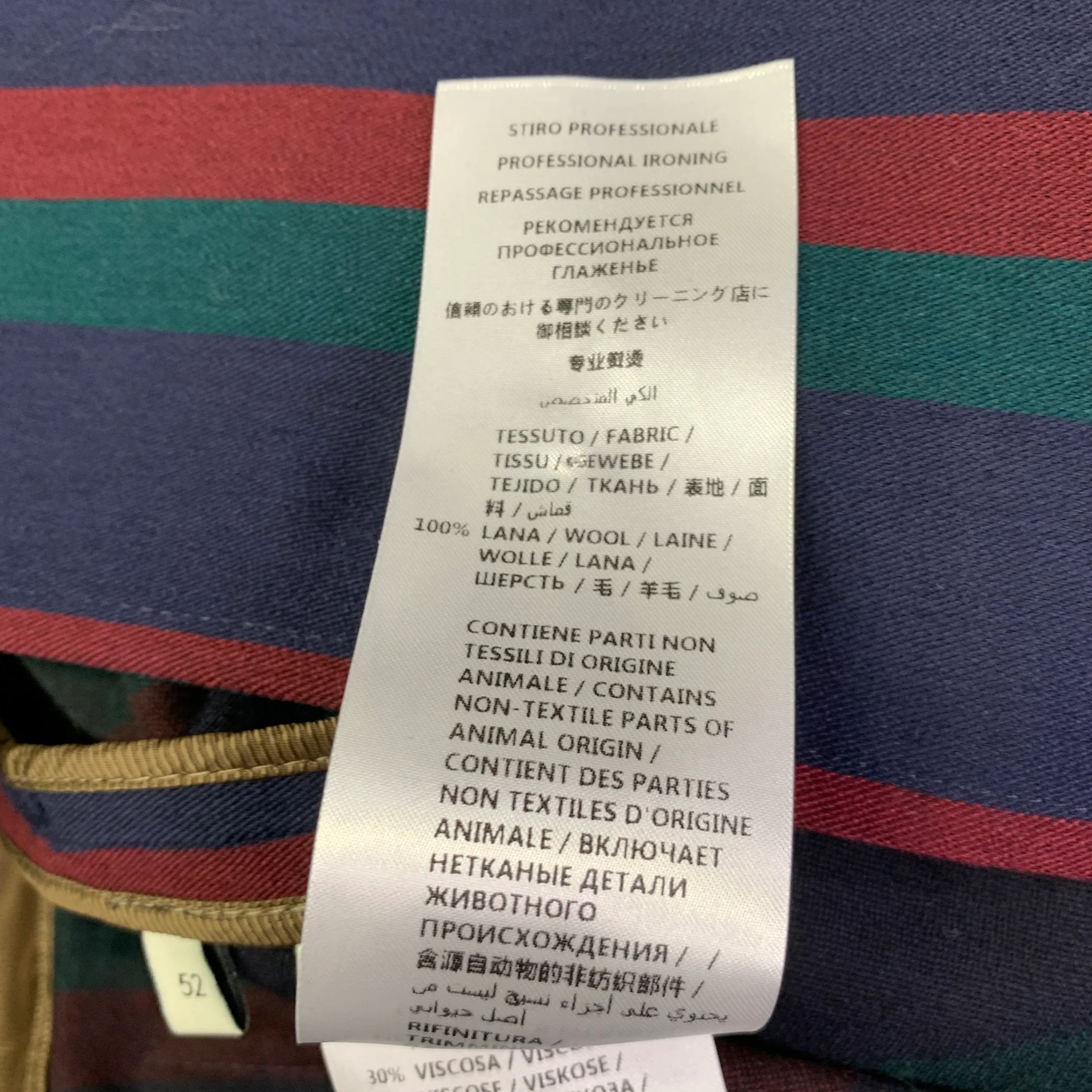GUCCI 2019 Size 42 Black Burgundy Stripe Wool Overcoat - Image 10