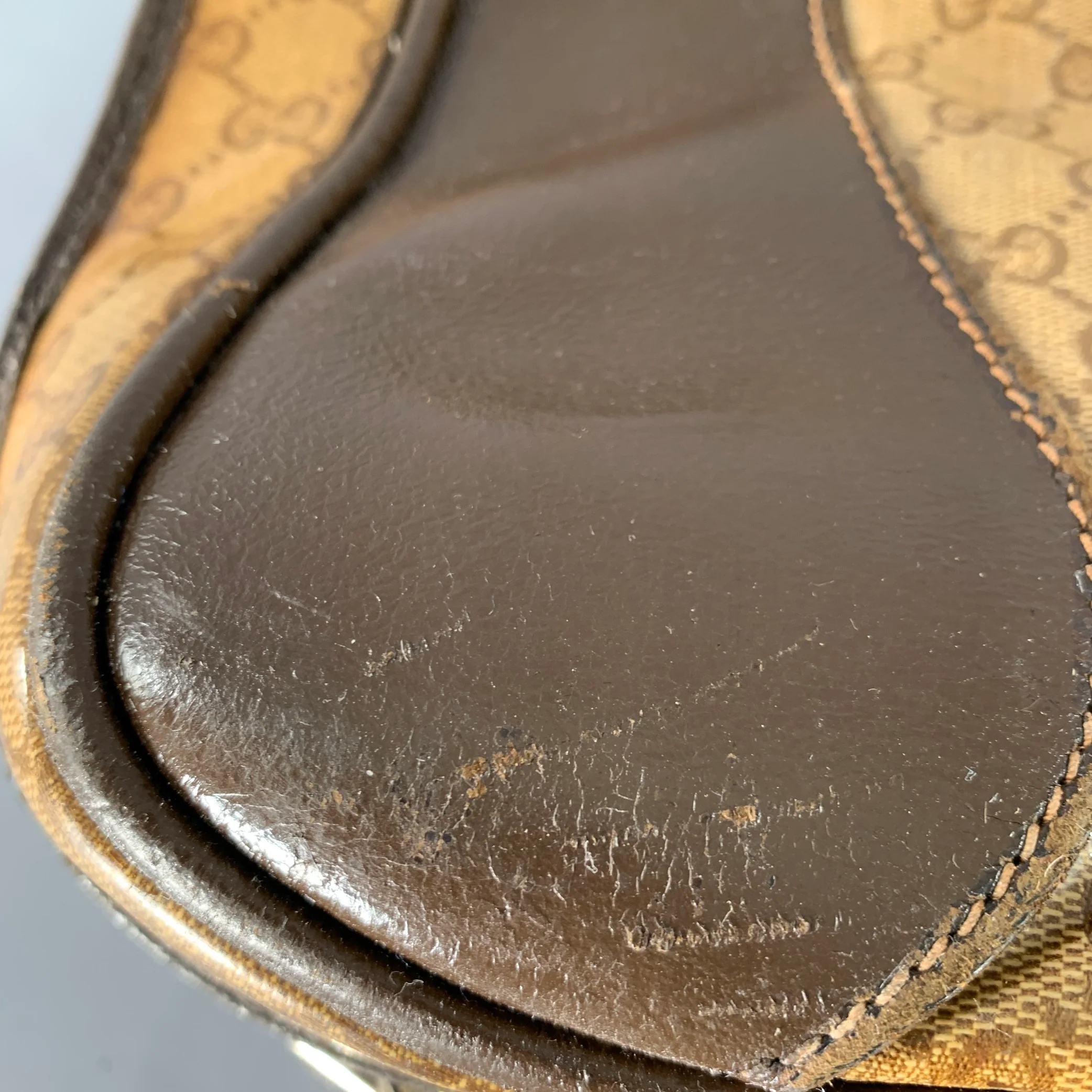 GUCCI Beige Brown Guccissima Monogram Coated Canvas Leather Suitcase - Image 14