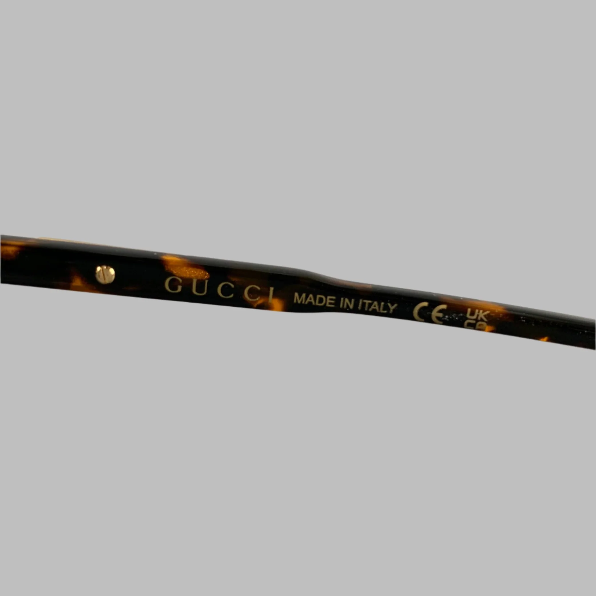 GUCCI Black Brown Tortoiseshell Acetate Teardrop Aviator Sunglasses - Image 6