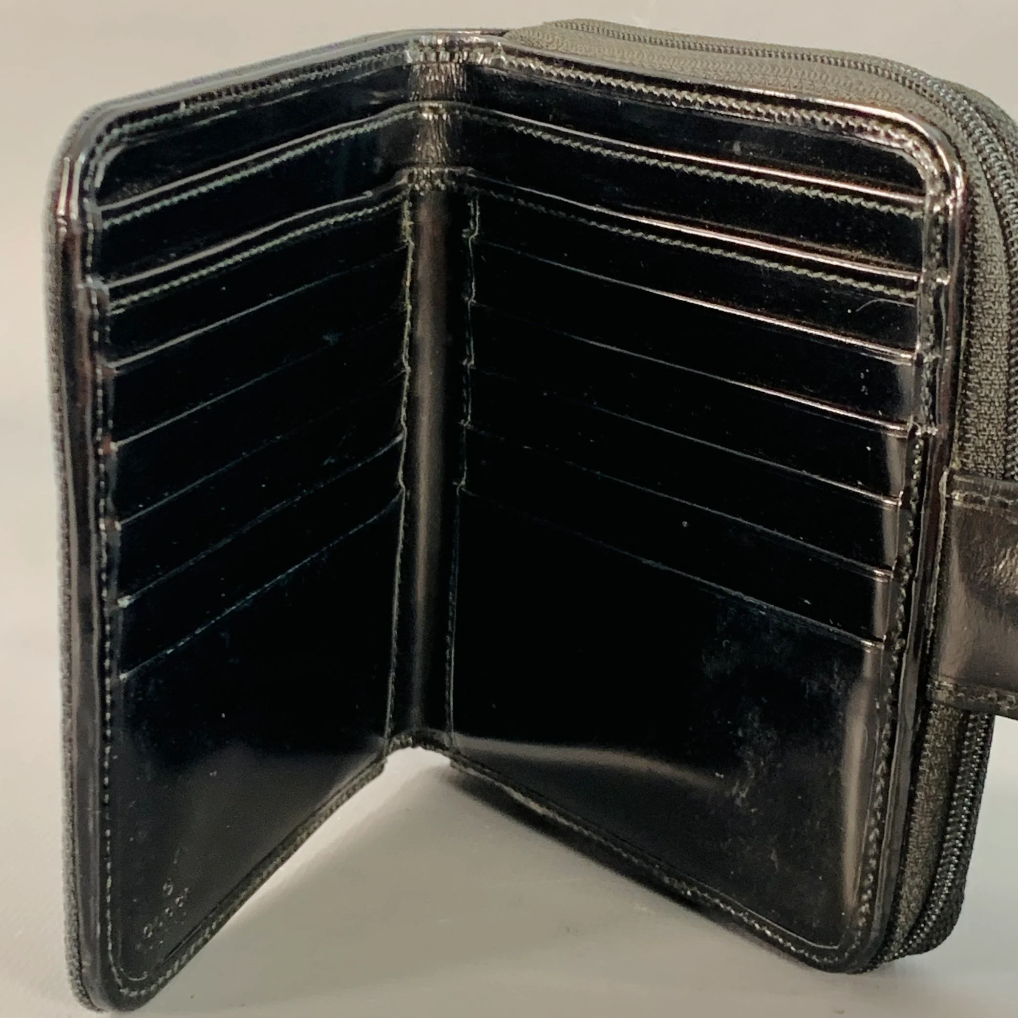 GUCCI Black Cream Stripe Canvas Wallet - Image 3