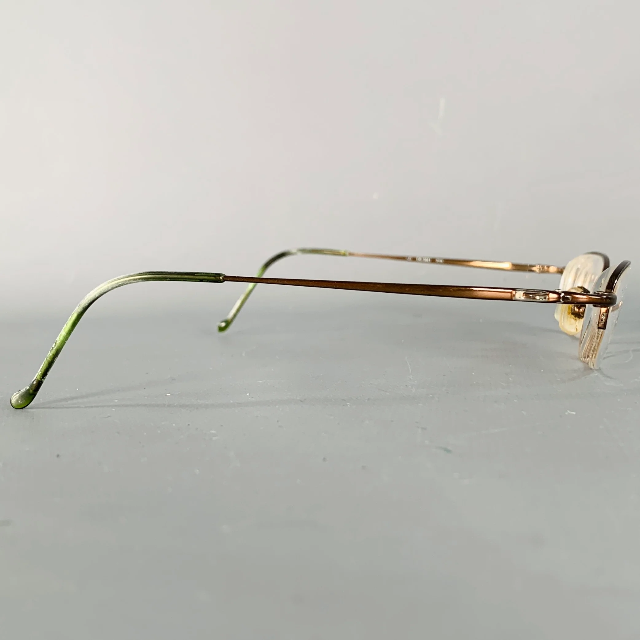 GUCCI Brown Metal Semi Rimless Eyewear Readers - Image 2